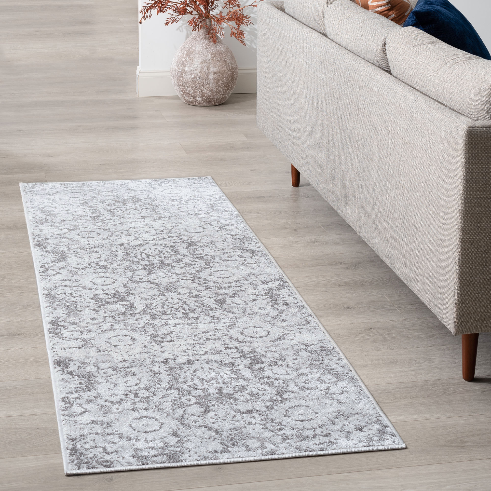 Tayse NEX1600 2X8 Nexus 2 x 8 (ft) Loomed Polypropylene Gray Rectangular Indoor Runner rug