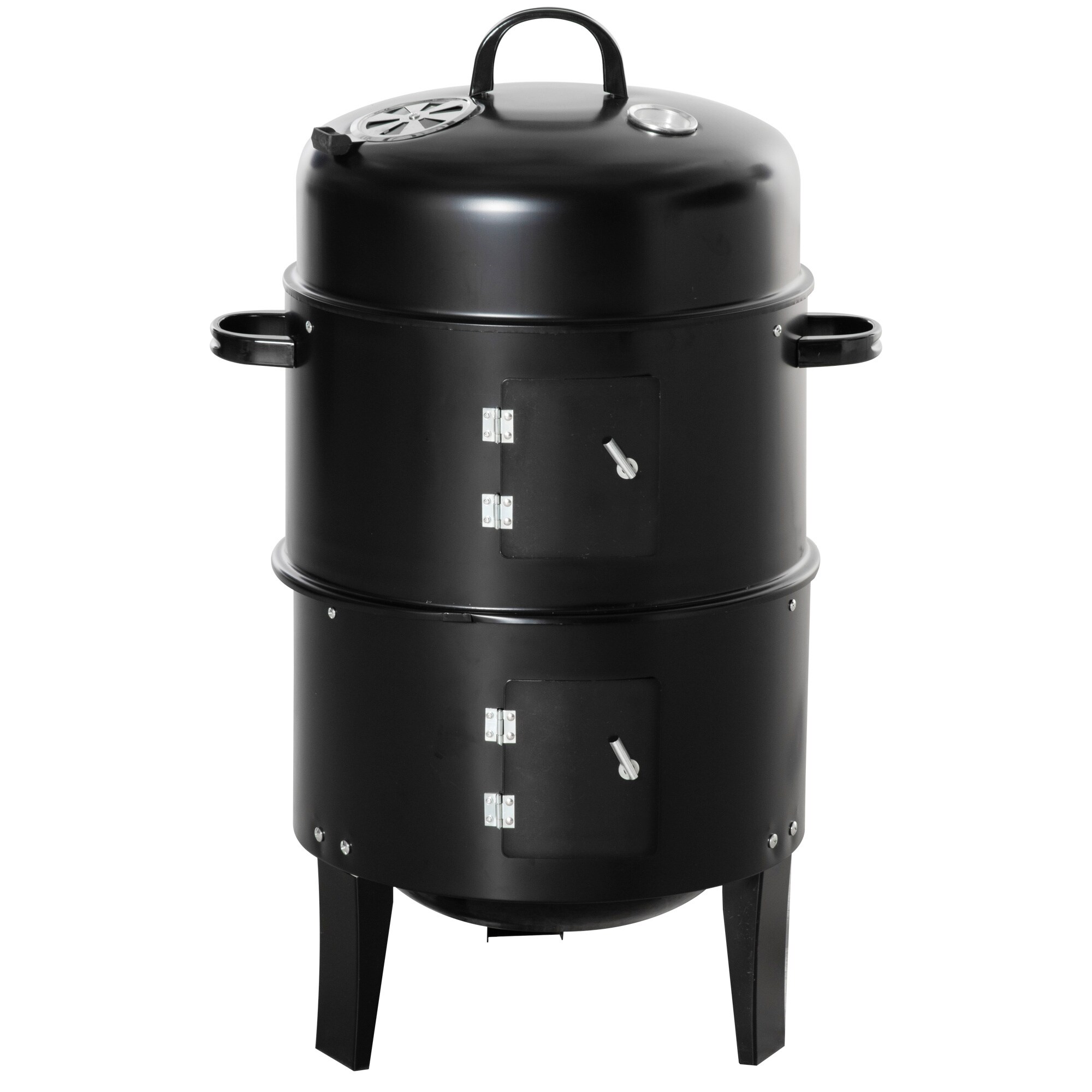 BABOOM BOM-P172551-OR 200.96-Sq. Inches Black Vertical Charcoal Smoker