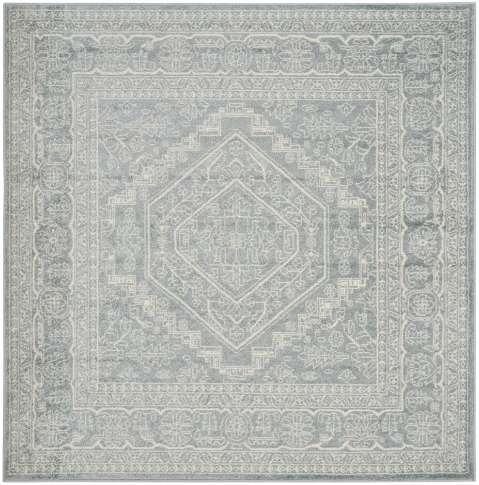 Safavieh ADR108T-10SQ Adirondack Herati 10 x 10 (ft) Loomed Polypropylene Slate/Ivory Square Indoor Lodge Area rug