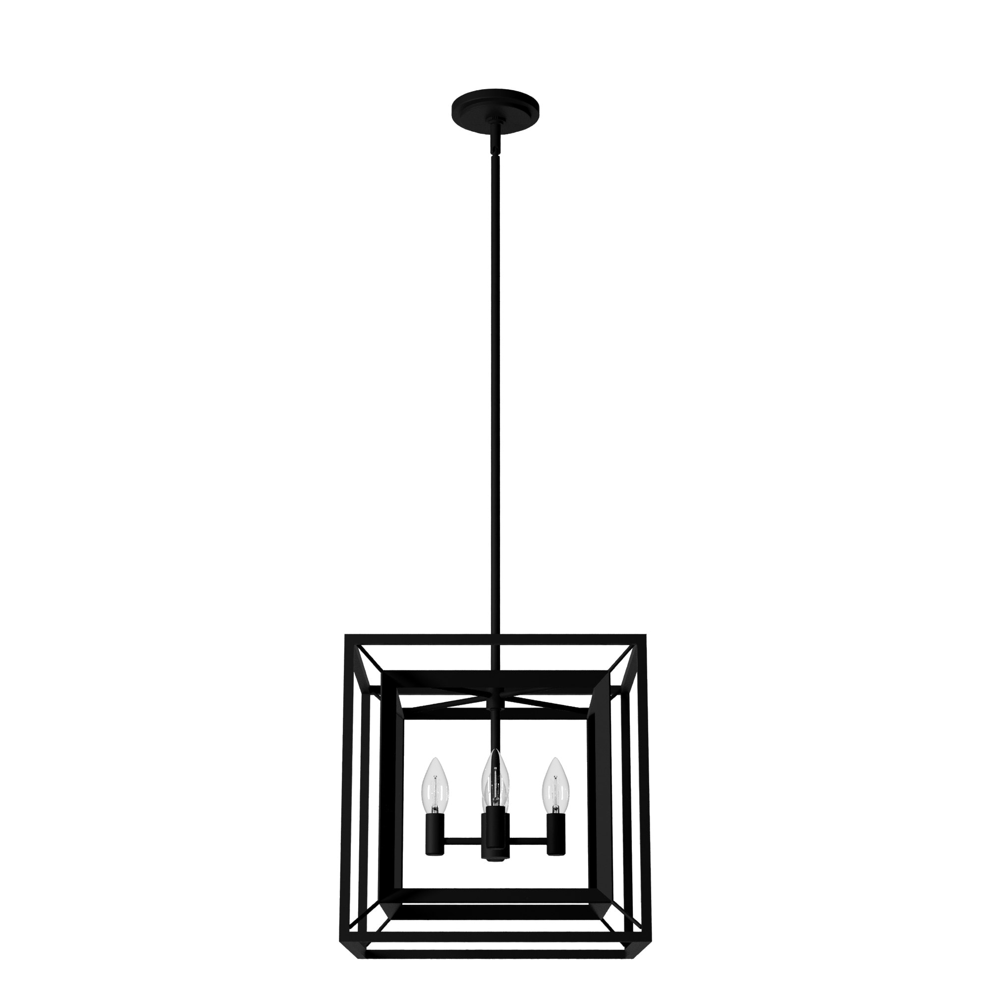Doherty 15" Black Iron Candle Lantern Pendant Light