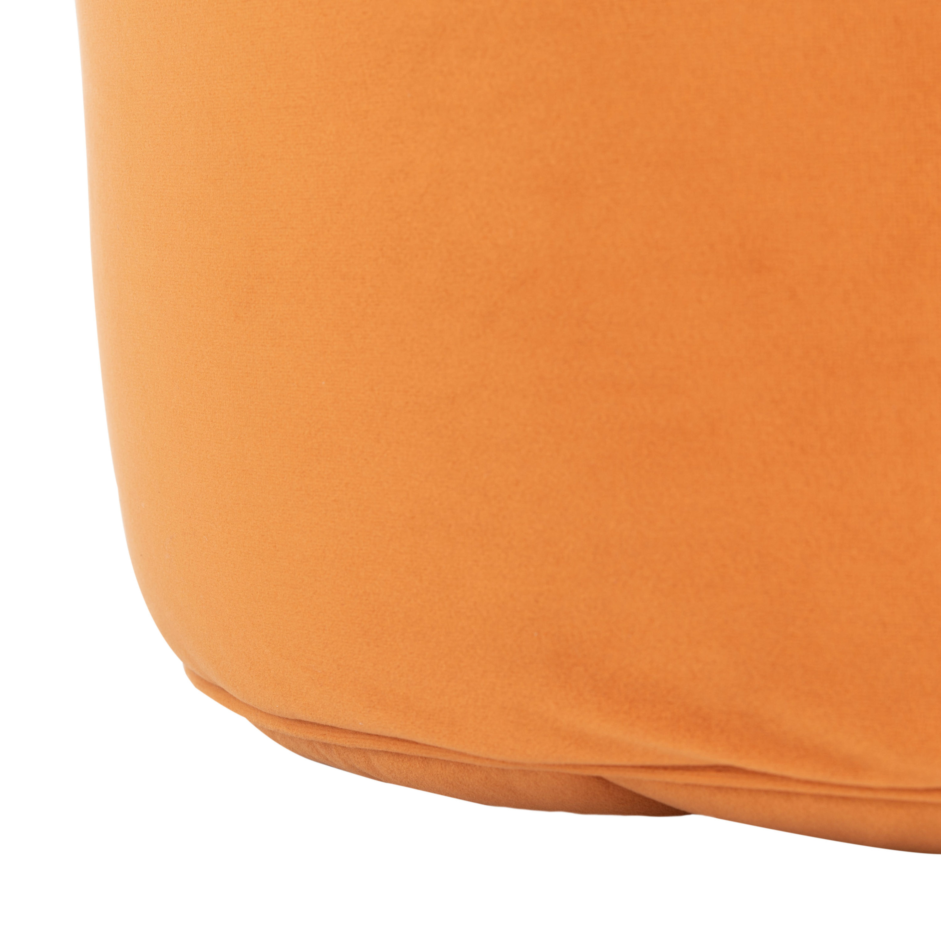 Warm Orange Velvet 21" Round Storage Ottoman