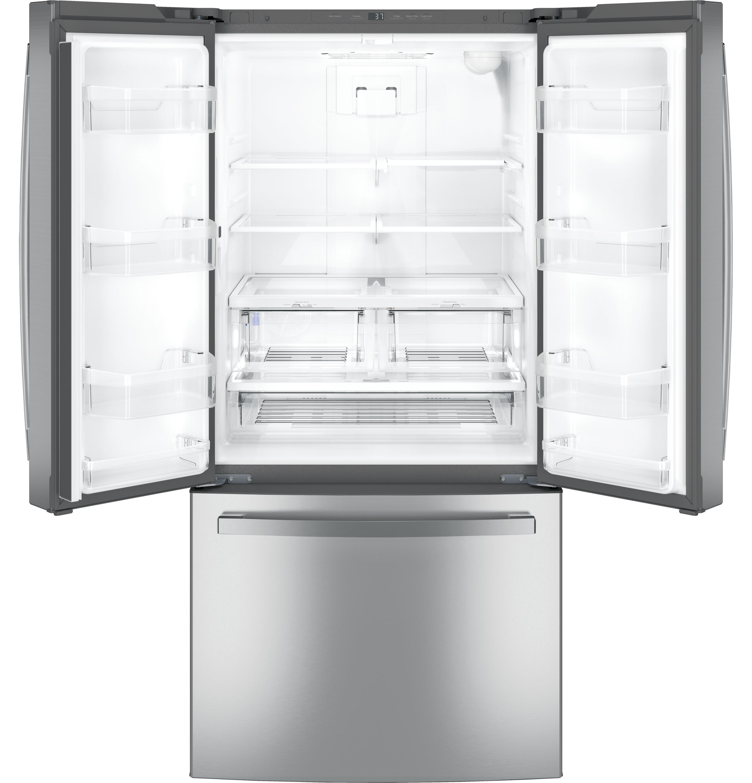 GE 24.8-cu ft French Door Refrigerator with Ice Maker and Water dispenser (Stainless Steel) ENERGY STAR