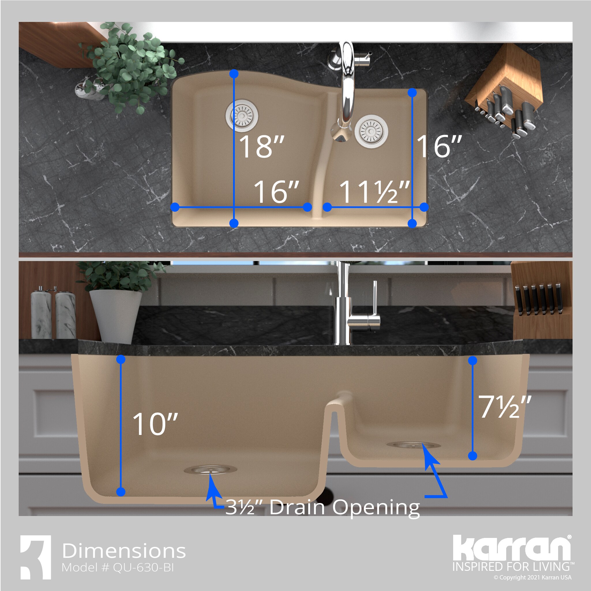 Karran QU-630-BI Kitchen-Sinks - View #7