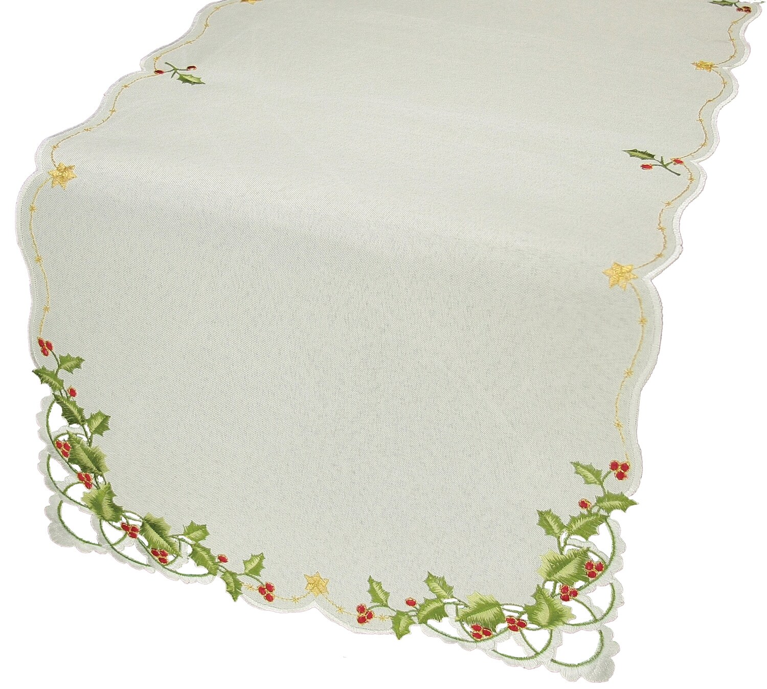 XIA Home Fashions XD131881554 15-Inches Tabletop Decoration Holly Christmas Decor