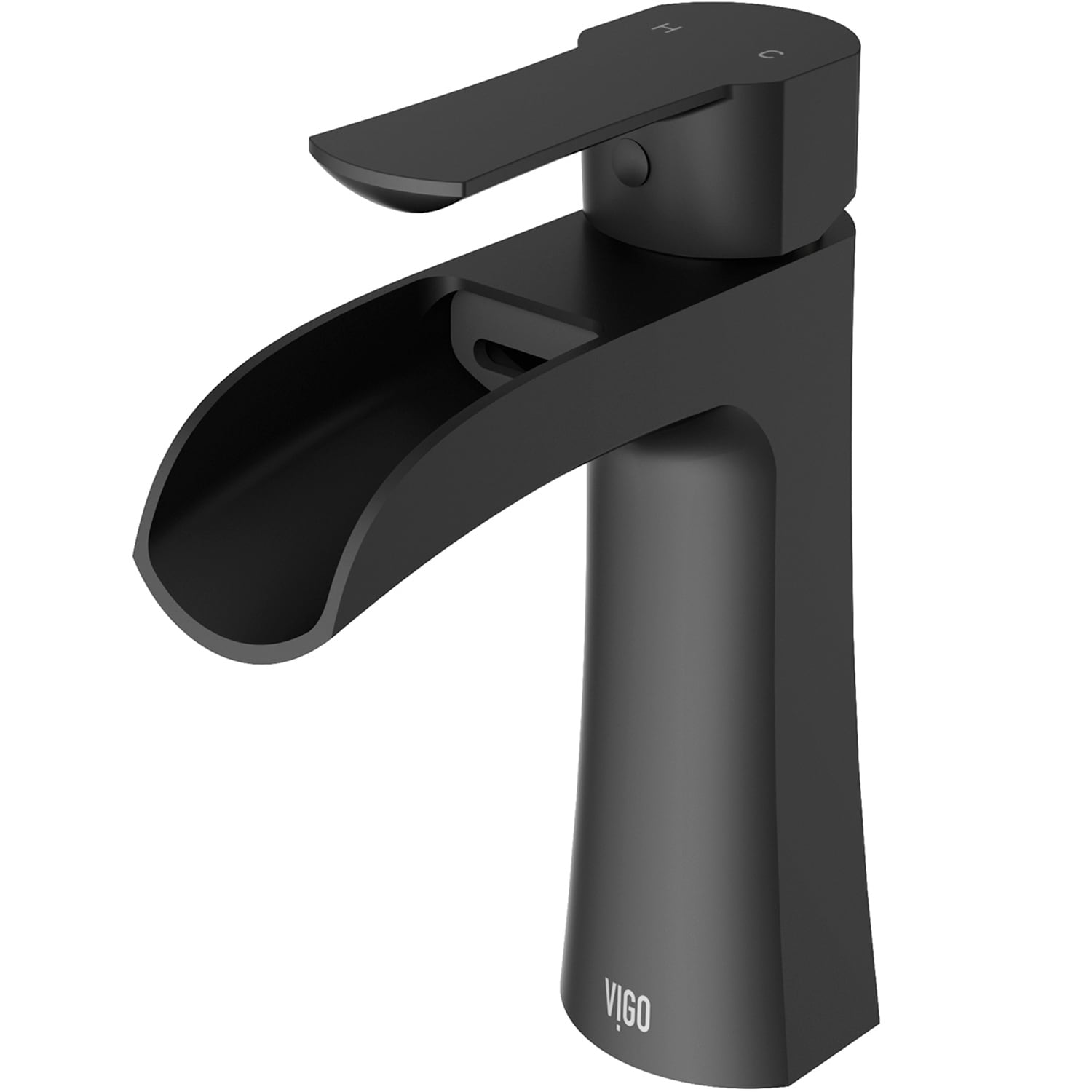 VIGO VG01041MB Paloma Matte Black Single hole 1-handle WaterSense Waterfall Commercial/Residential Handle Bathroom Sink Faucet