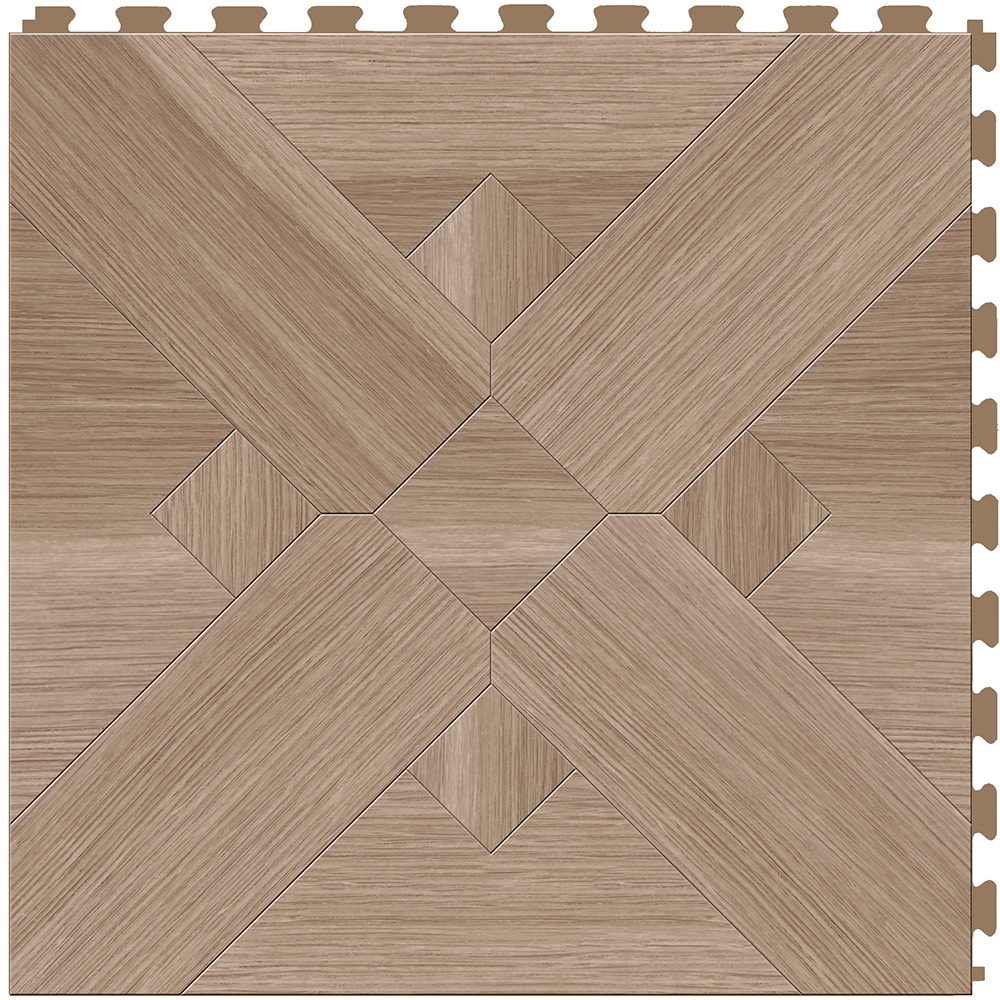 Perfection Floor Tile WD586XH55 Bordeaux Elm/Satin Brown Wood Look 0.05-mil x 20-in W x 20-in L Water Resistant Interlocking Luxury Vinyl Tile Flooring (16.7-sq ft/ Carton)