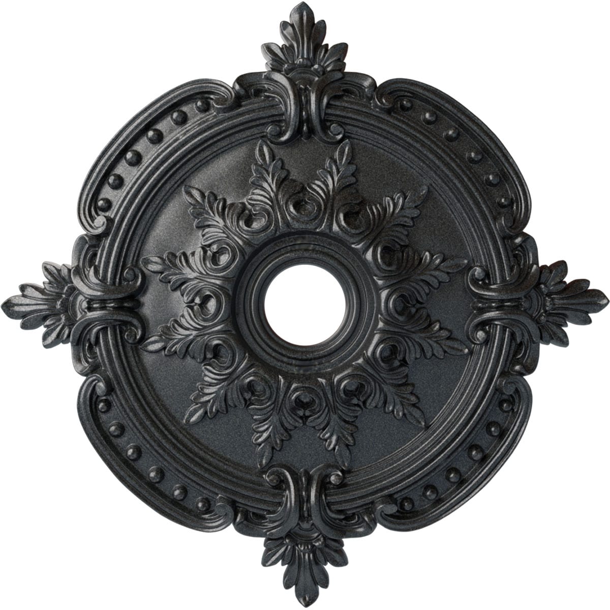 Ekena Millwork CM28BEPES Benson Classic 28.375-in W x 28.375-in L Painted Pewter Polyurethane Whole Ceiling Medallion