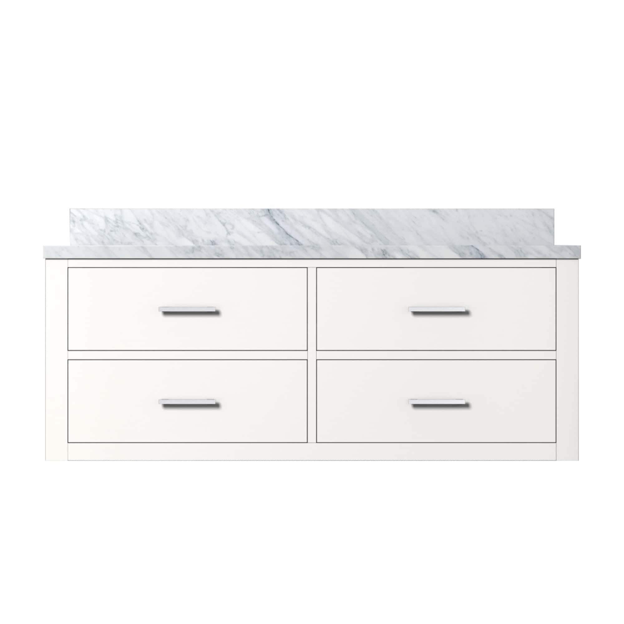Lexora LVSO48SA100 Southold 48-in White Undermount Single Sink Floating Bathroom Vanity with White Carrara Marble Top