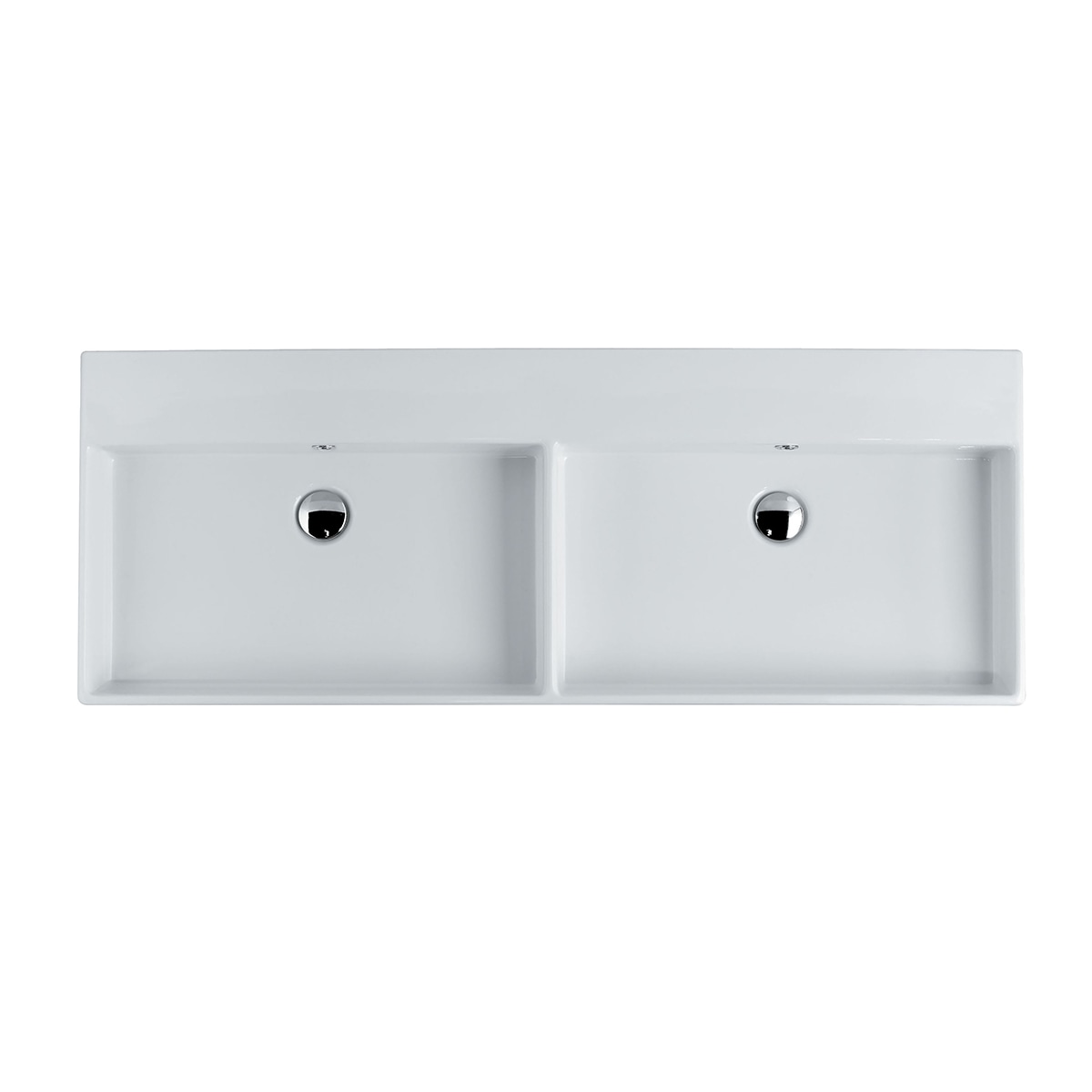 WS Bath Collections UNLIMITED 140.00 Unlimited Ceramic 17.8-in Wall-mount Rectangular Trough Modern Glossy White Bathroom Sink