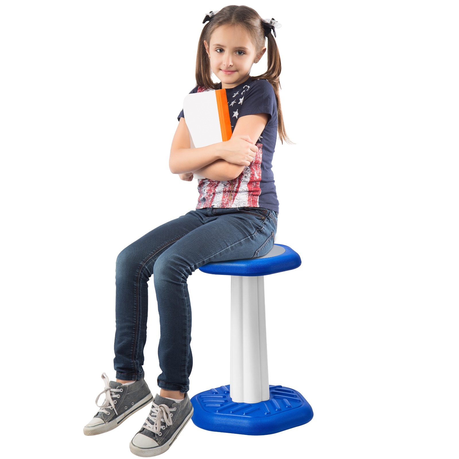 VEVOR Kids Wobble Chair Active Chair with Sponge Cushion Wobble Stool Improves Focus Posture and Calm Children Ideal for Schools and Home Age 7-14 Blue