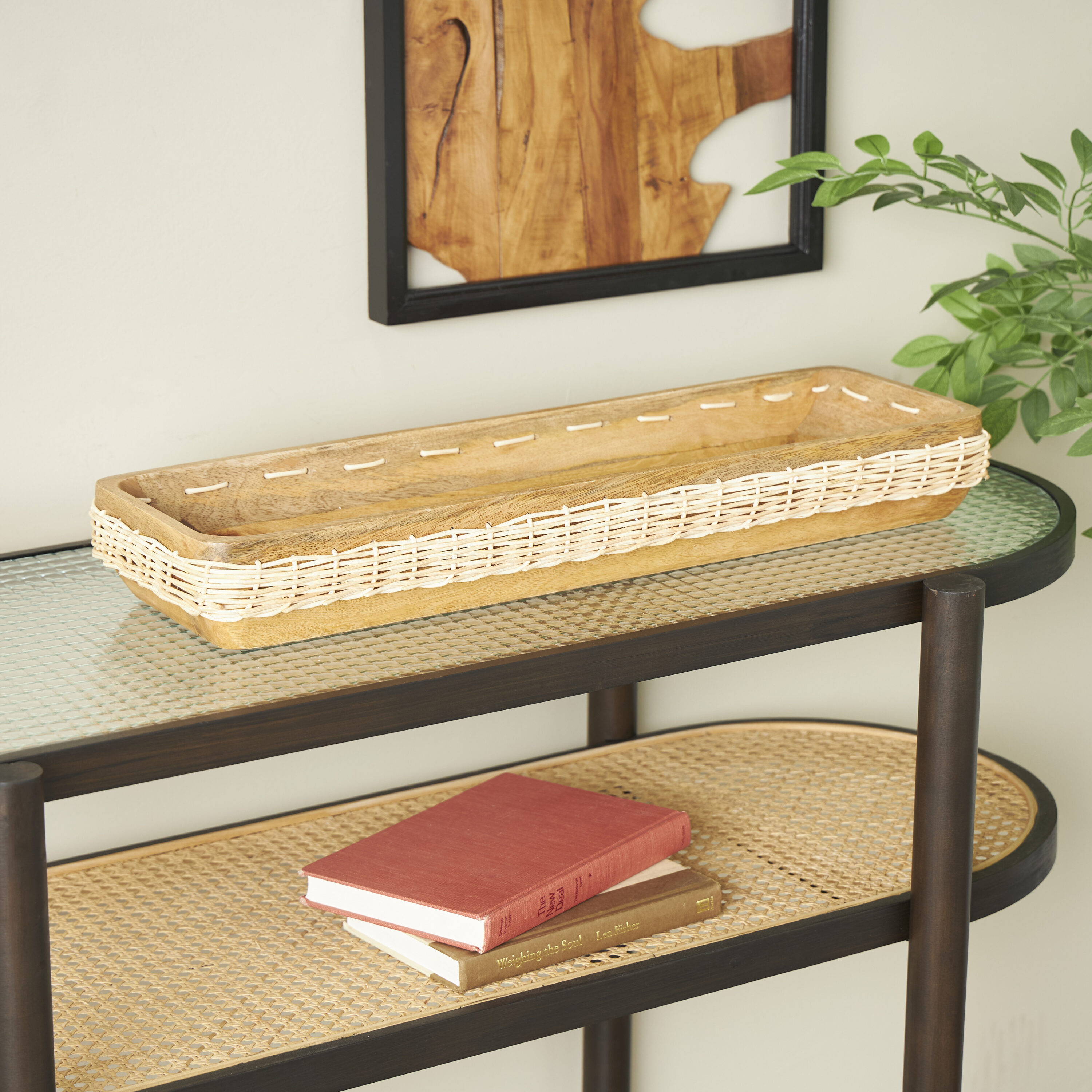 Grayson Lane 820245 Brown Wood Country Decorative tray