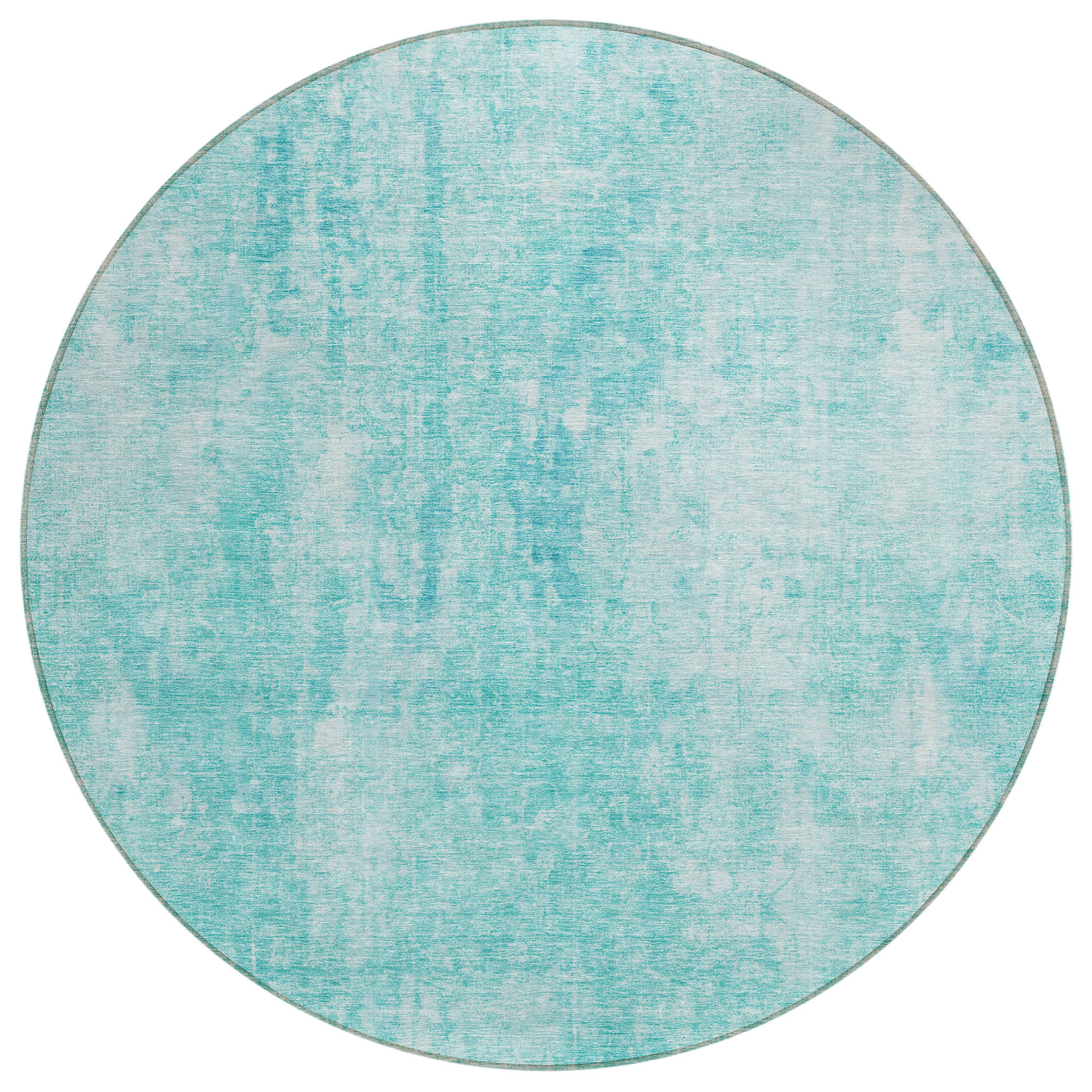 Addison Rugs ACN656TE8RO Chantille ACN656TE 8 x 8 (ft) Polyester Teal Round Indoor/Outdoor Geometric Machine washable Area rug