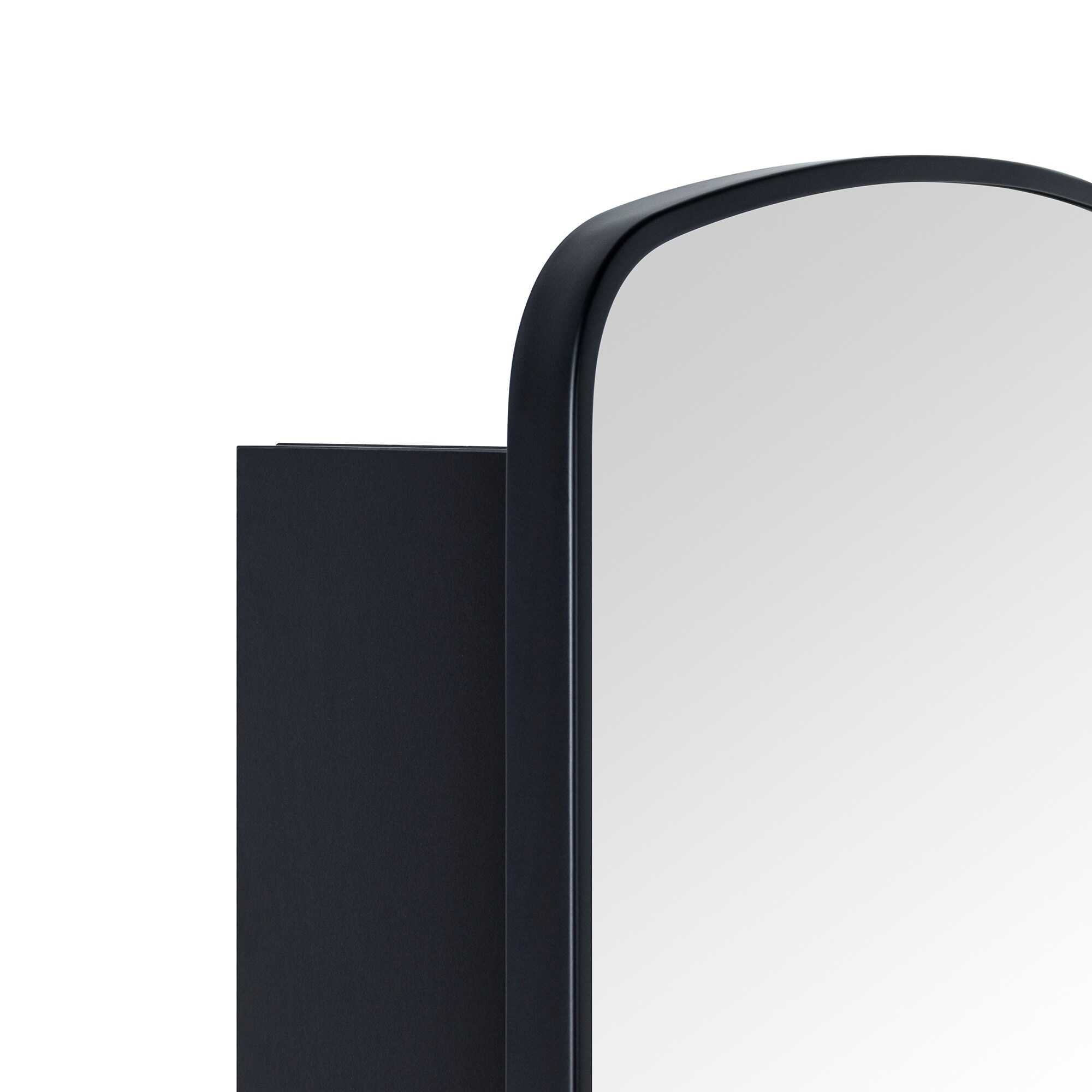 Matte Black Arched Metal Framed Bathroom Medicine Cabinet with Mirror