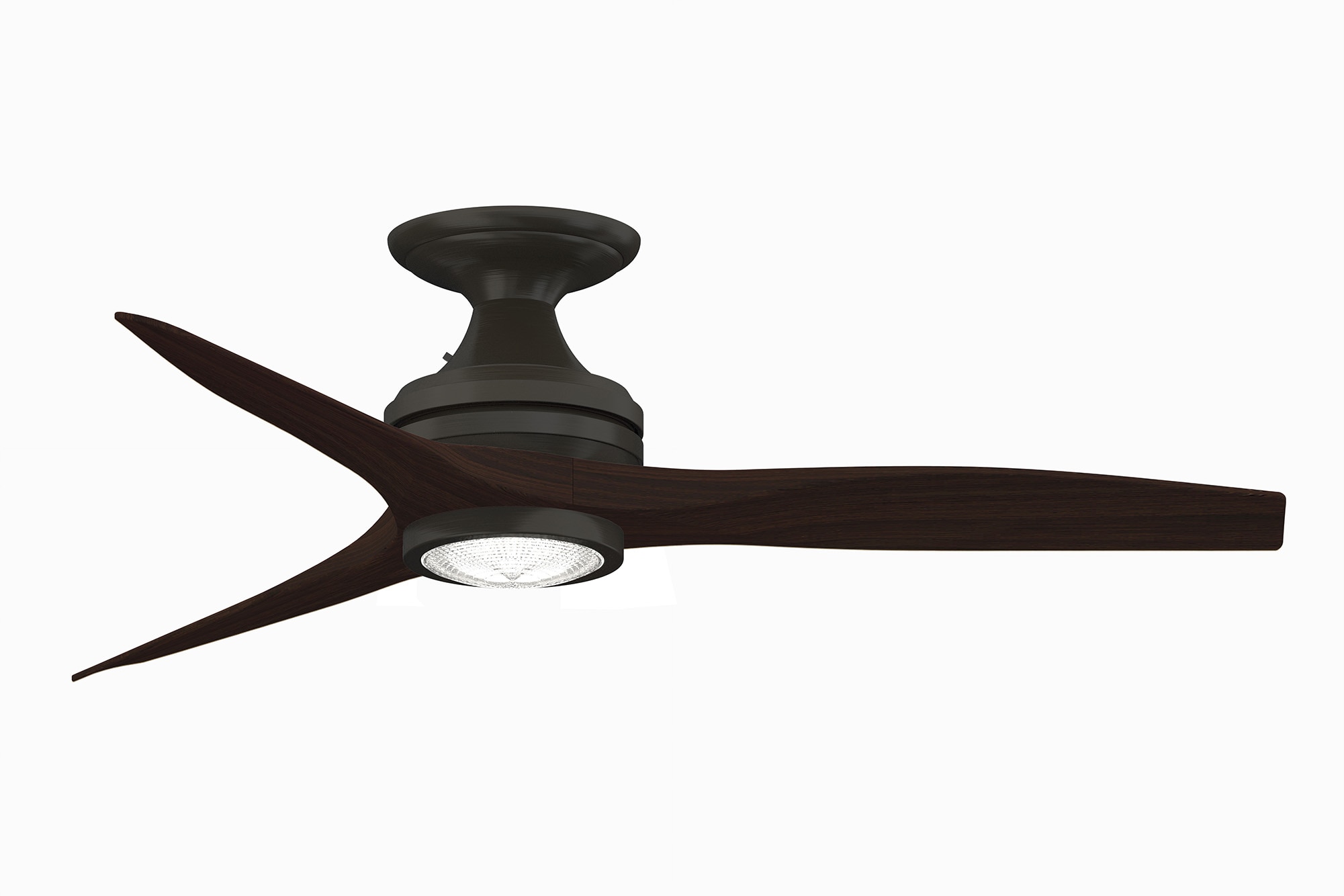 Fanimation Spitfire 48-in Integrated LED Outdoor Flush Mount Dark Bronze with Dark Walnut Blades Propeller Ceiling Fan With Light - Remote Included -  FP6721BDZ-48DWA-LK-F