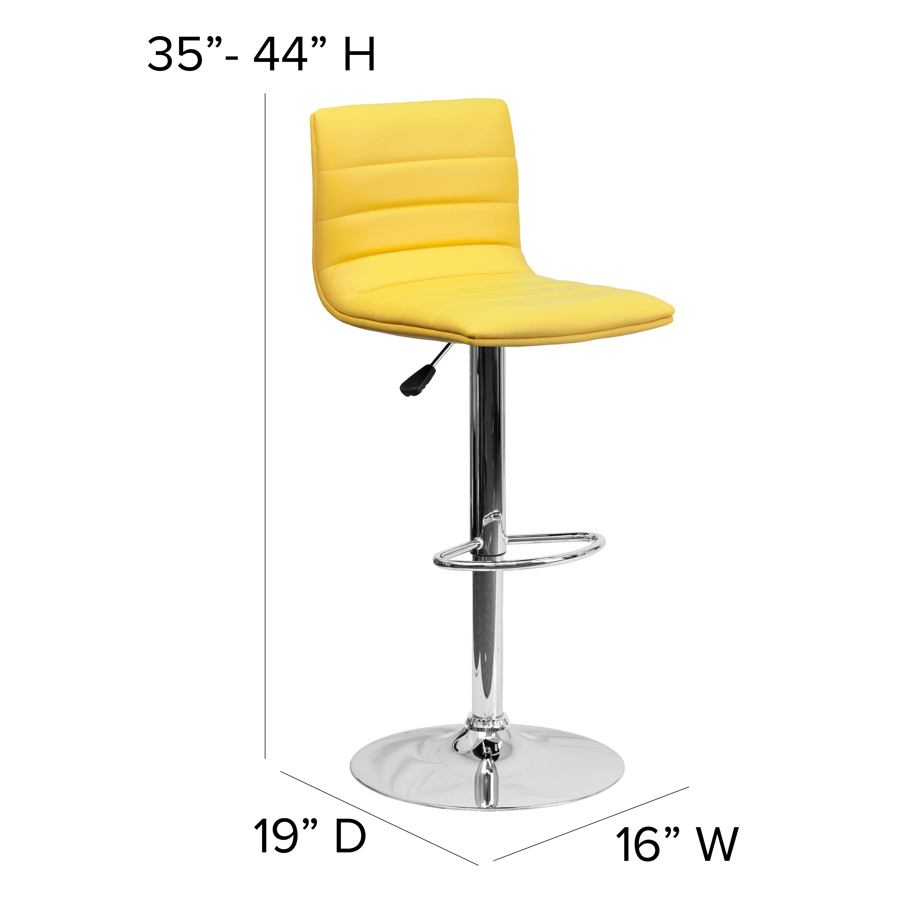 Flash Furniture Yellow 33-in H Adjustable height Upholstered Swivel ...