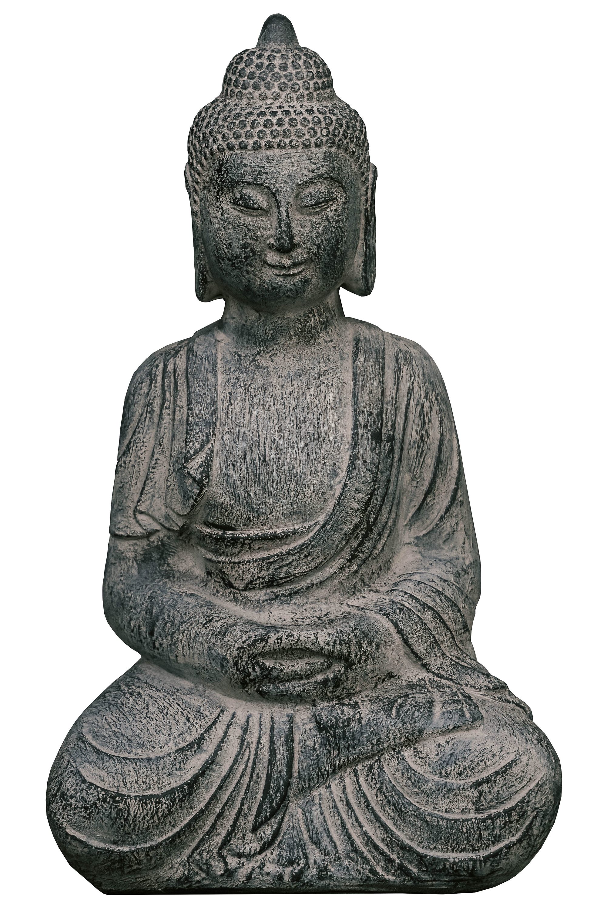 XBrand 23.62-in H x 9.06-in W Gray Buddha Garden Statue in the Garden ...