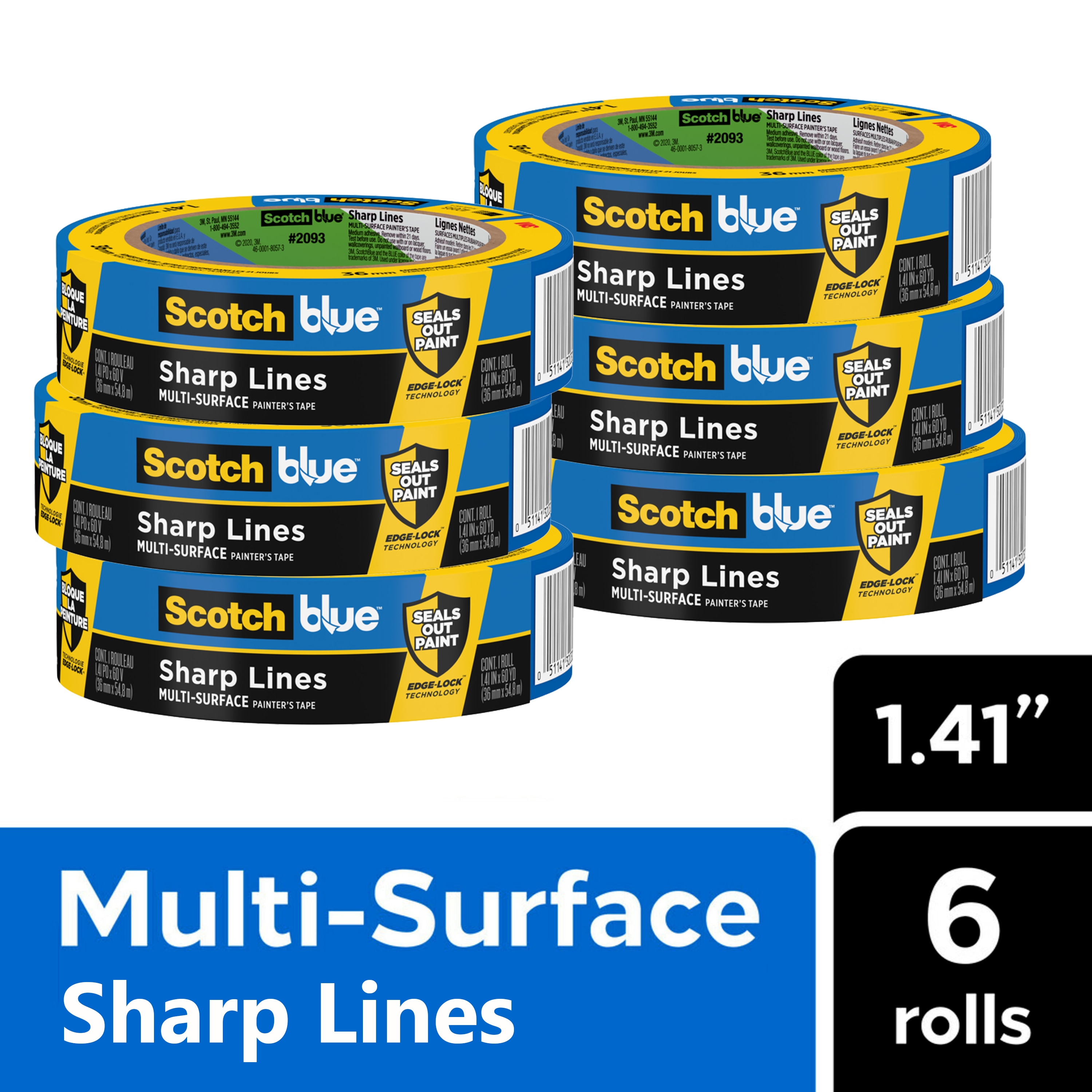 ScotchBlue Original Multi-Surface 4-Pack 1.41-in x 60 Yard(s