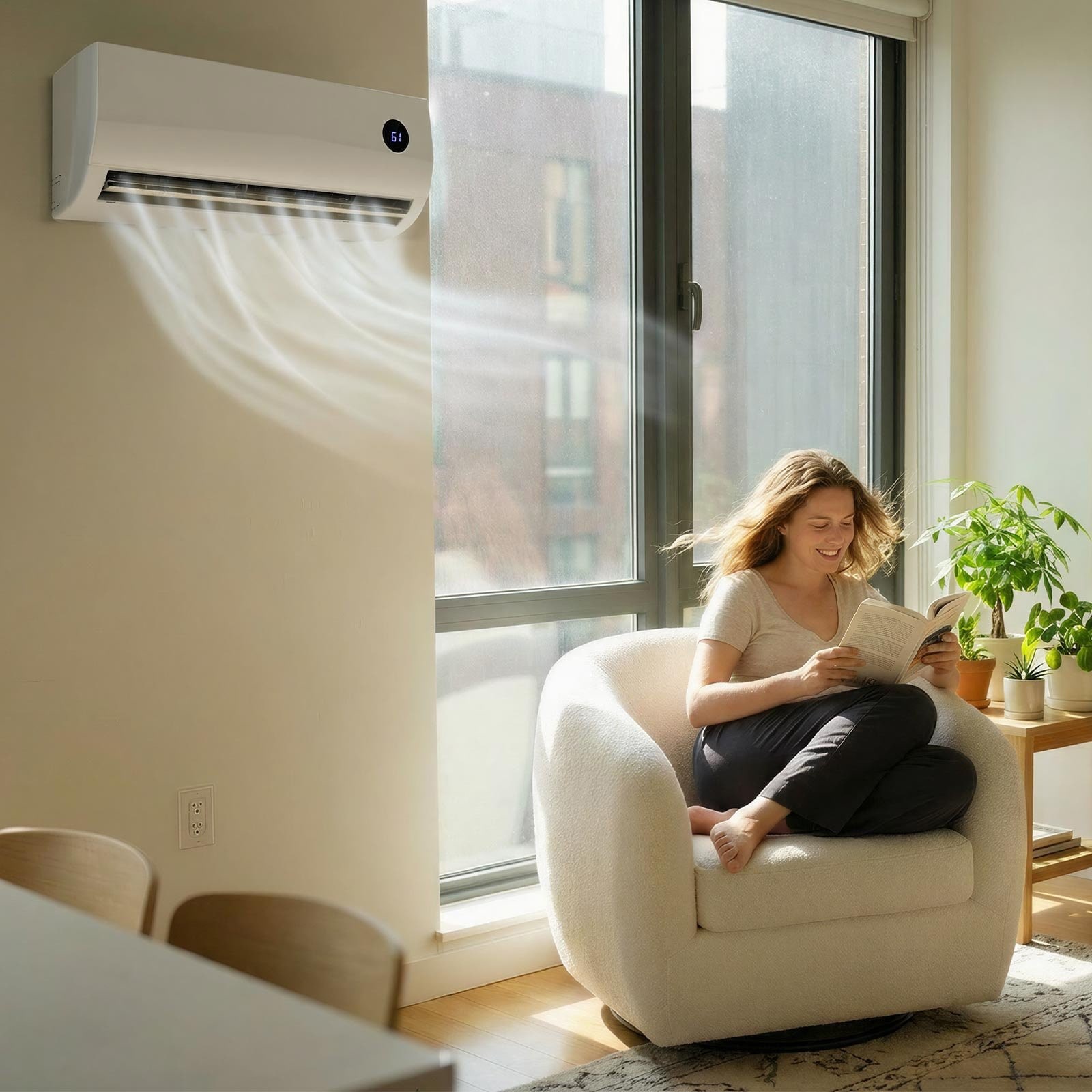 GIVIMO 9000-BTU Mini Split Air Conditioner and Heater 115V 19 SEER2 Ductless Inverter Heat Pump with Remote Control for 450-sq ft Coverage Area Sansujyuku sansujyuku.com