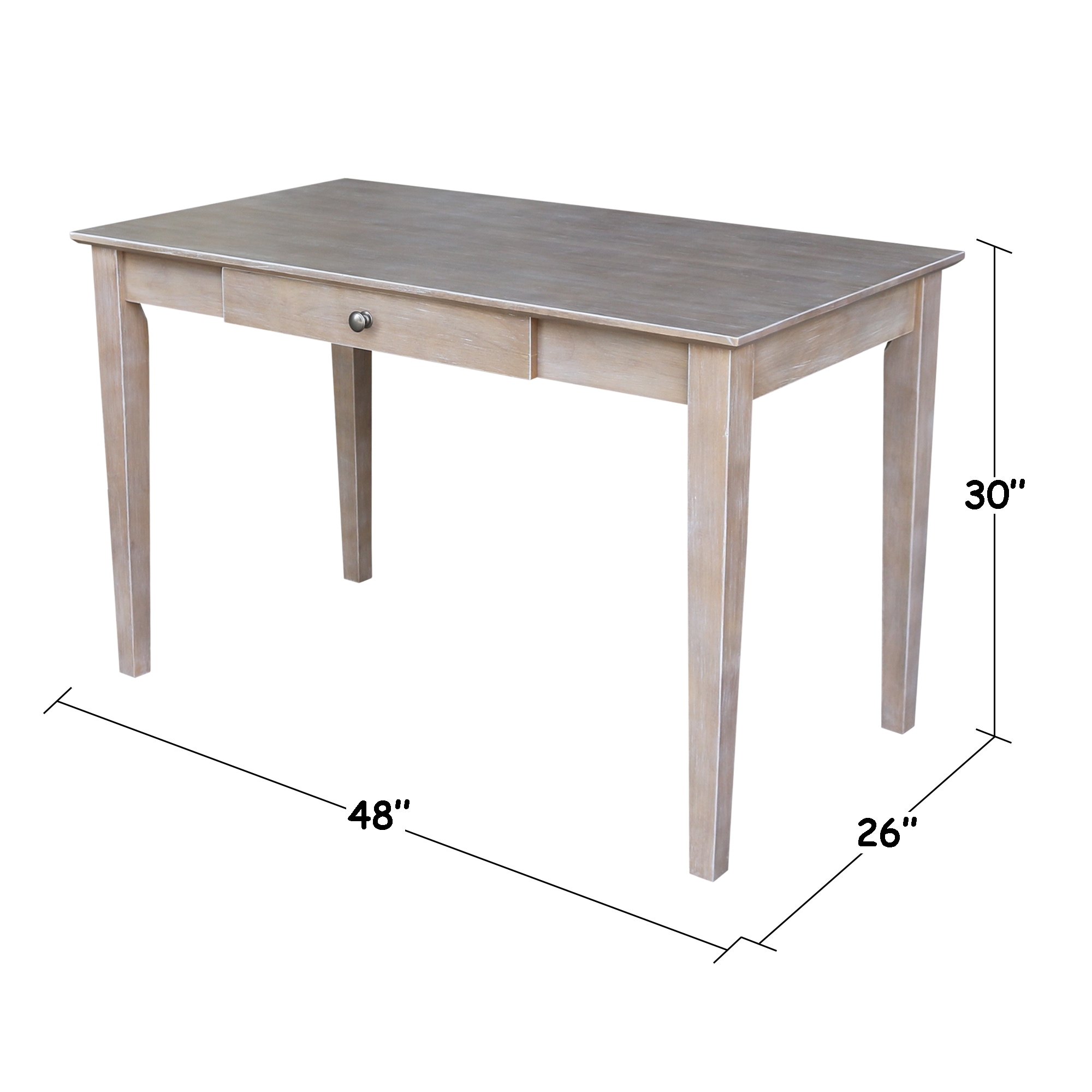 International Concepts 48-in Gray Traditional Rubberwood Writing Desk ...