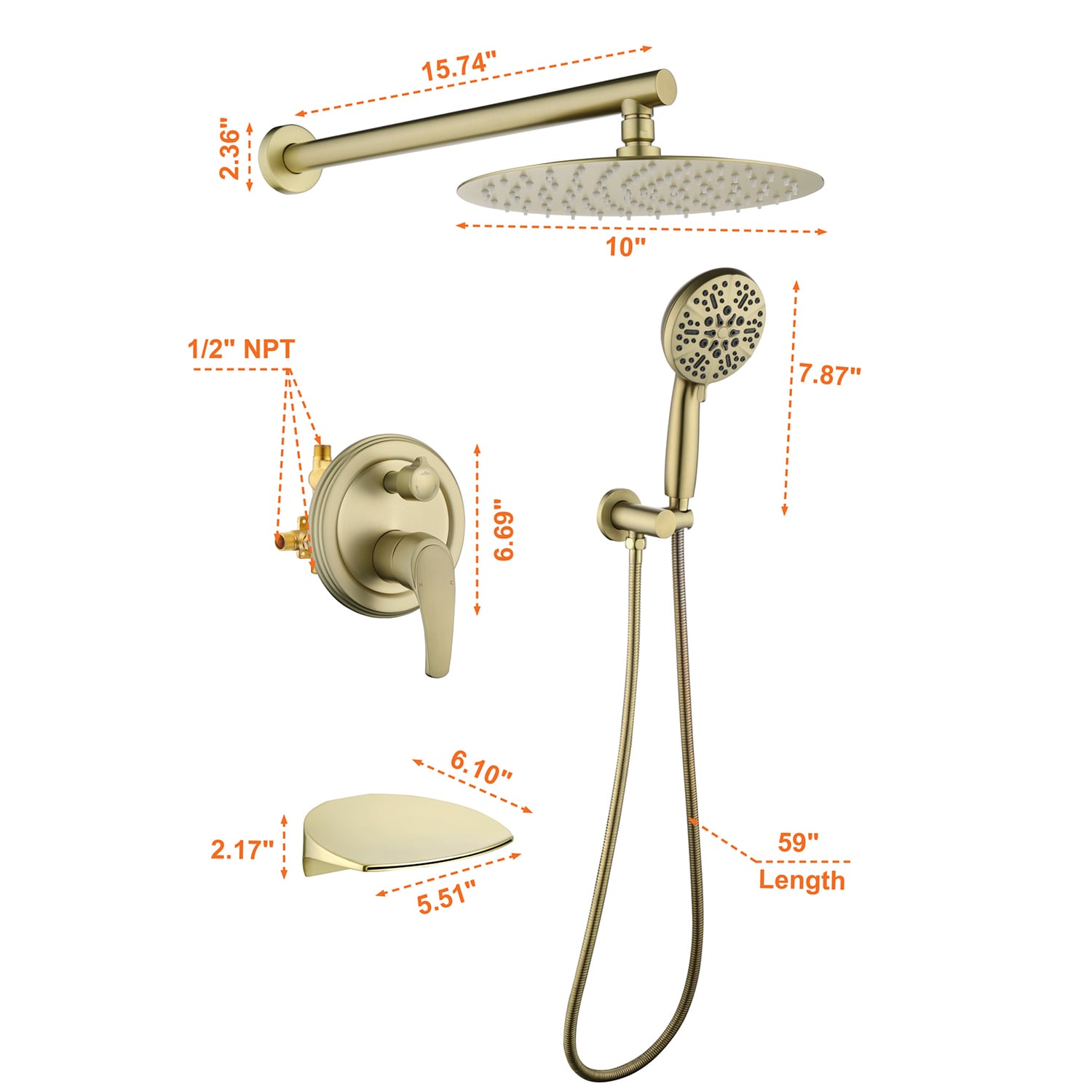 Cobbe LSSRSFY0210G Roman-Tub-Faucets - View #11