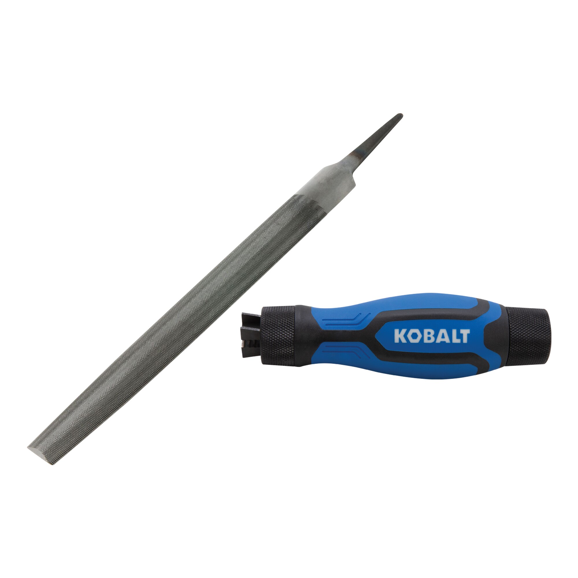 Kobalt 8-in. Half-round Double-cut Bastard File with File Handle File