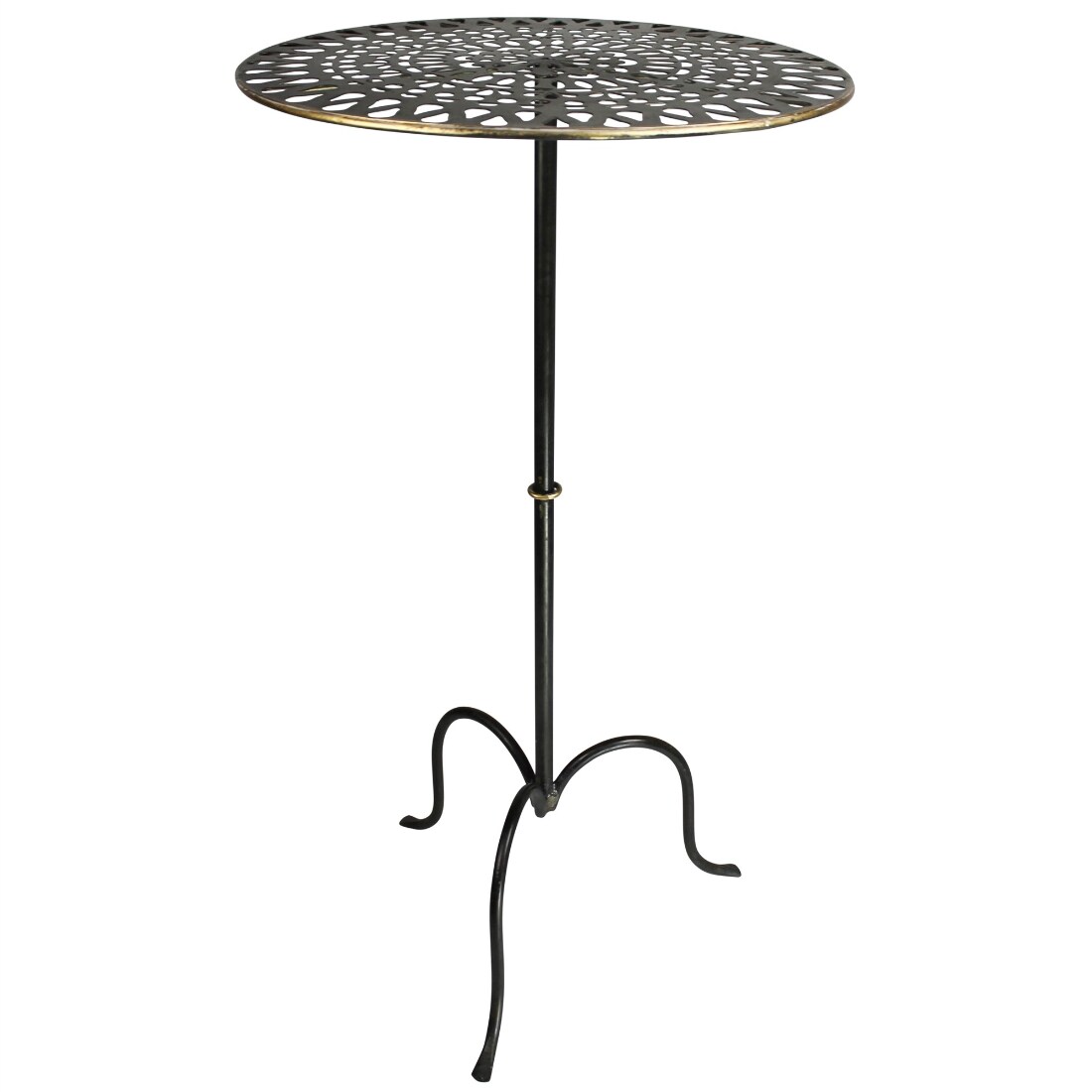 HomeRoots 4000393499 16-in W x 30-in H Brass Metal Round Modern End Table Fully Assembled