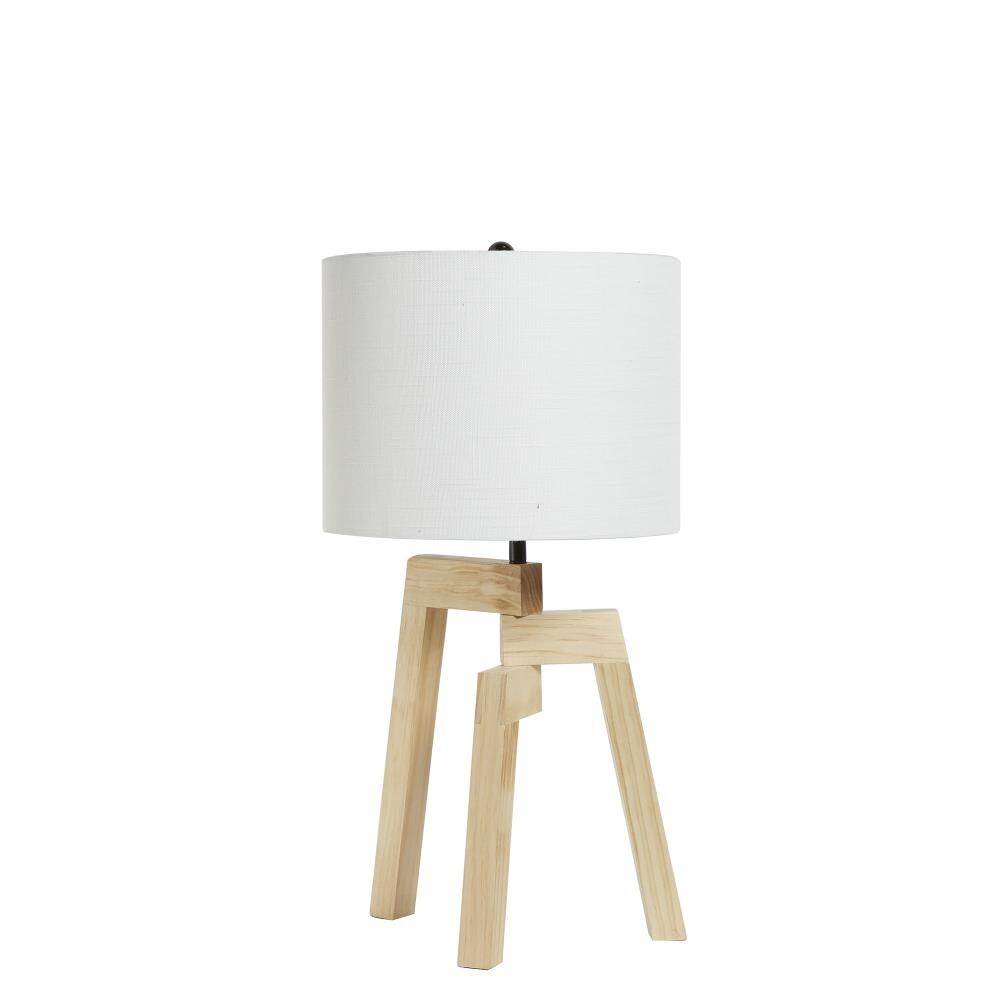 Silverwood Wood Rotary Socket Tripod, Designs Direct Tripod Table Lamp With White Linen Shade