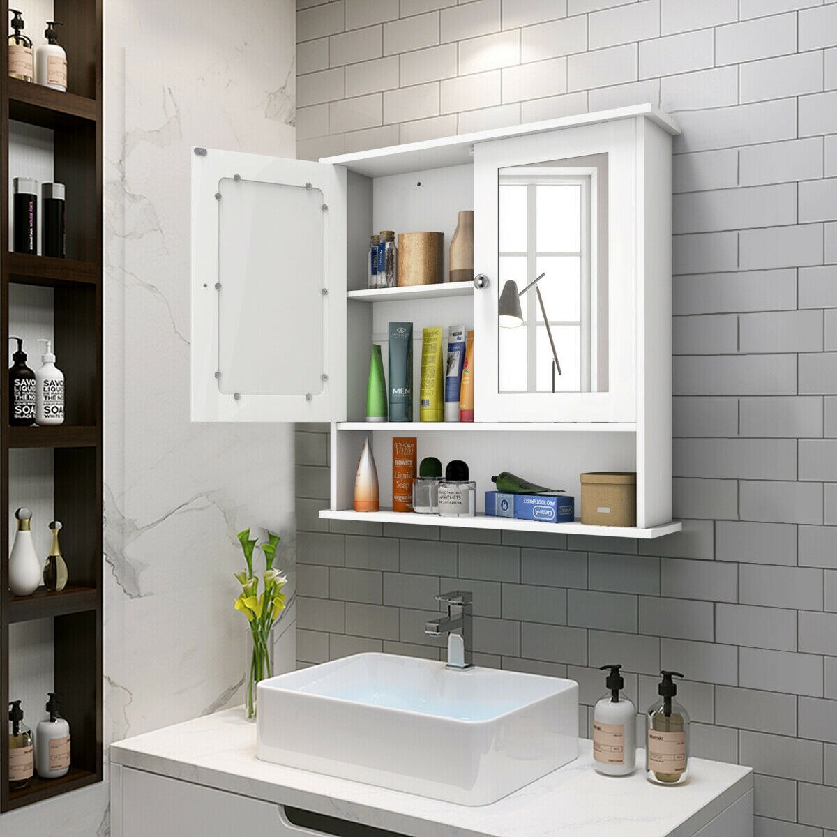 WELLFOR BA-HGY-7396WH Bathroom-Medicine-Cabinets - View #7
