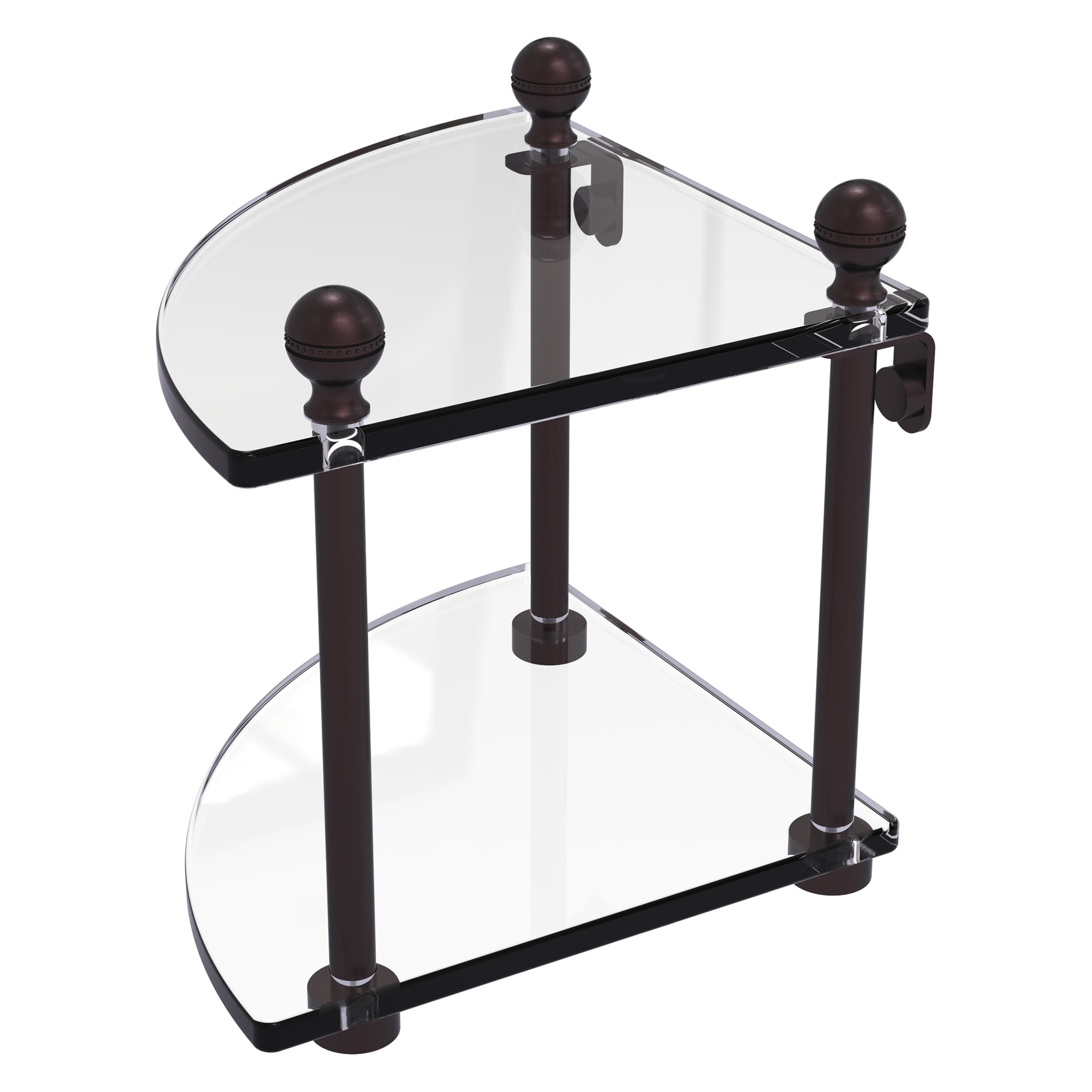 Allied Brass MA-3-ABZ Mambo Antique Bronze 2 -Tier Wall mount Corner Bathroom Shelf ( 8-in x 8-in x 8-in )