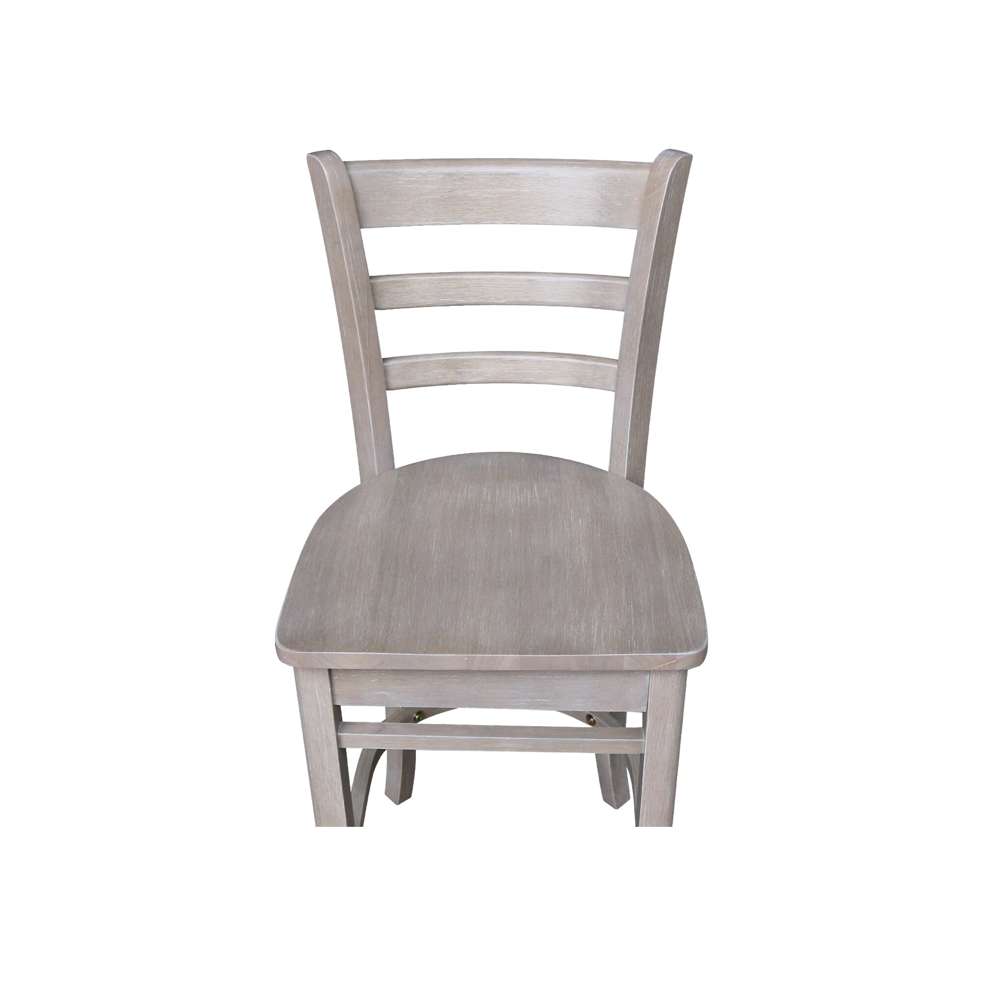 Emily 41" Gray Solid Wood Counter Height Barstool