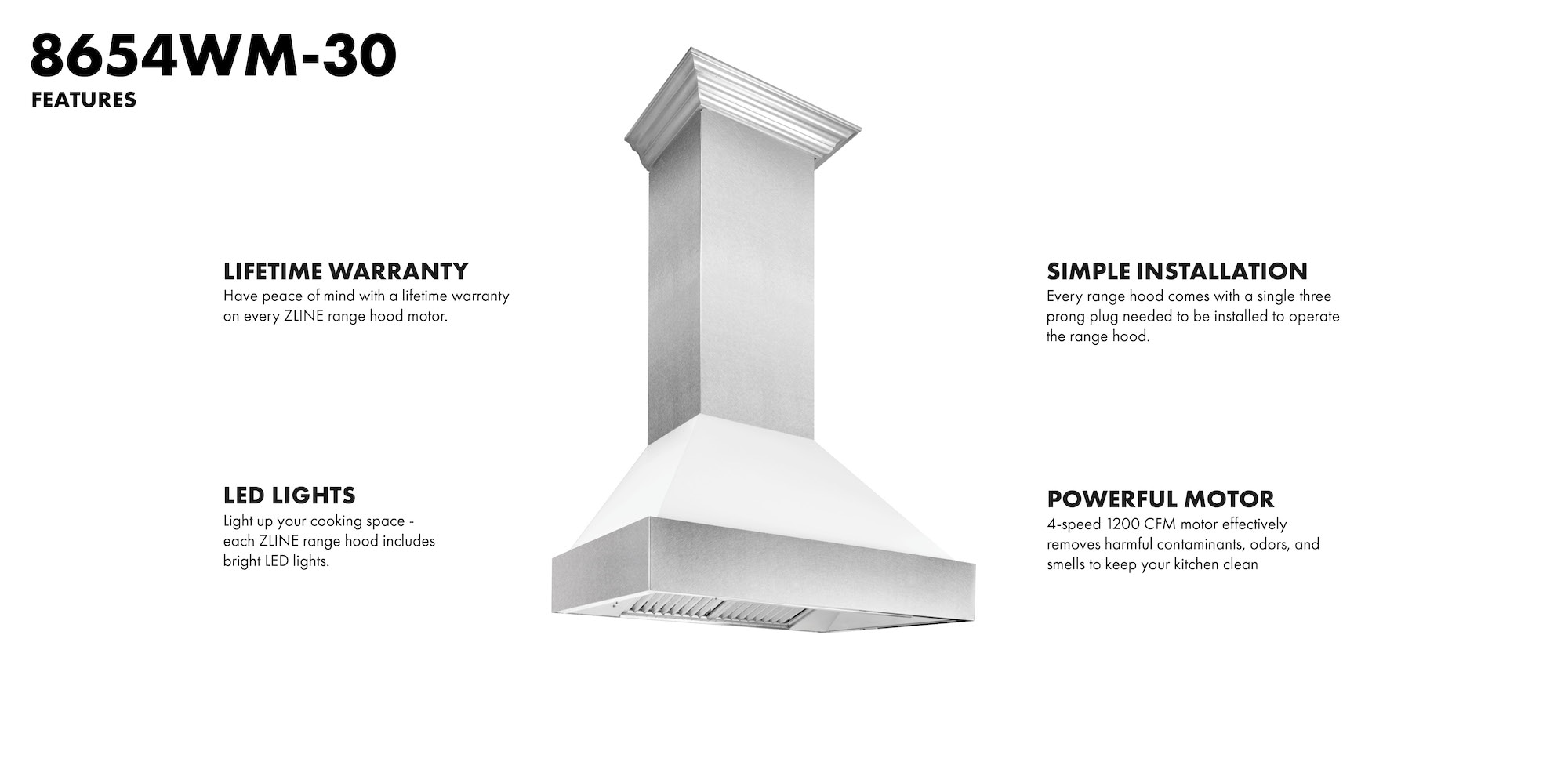 ZLINE KITCHEN & BATH 8654WM-30 Wall-Mounted-Range-Hoods - View #10