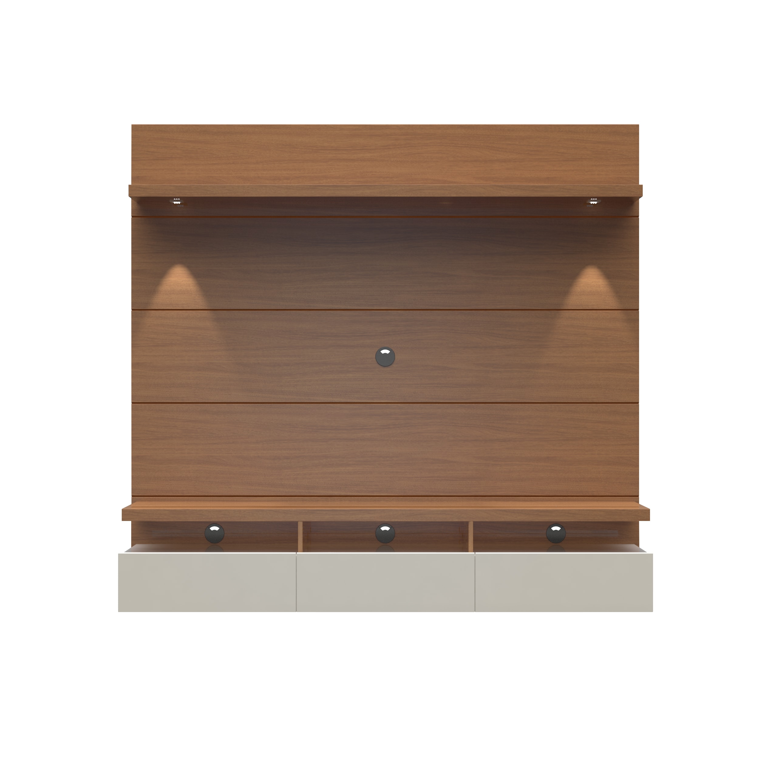 Manhattan Comfort 23754 Cabrini Modern/Contemporary Maple Cream and Off White Wall-mounted Integrated Tv Mount (Accommodates TVs up to 60-in)