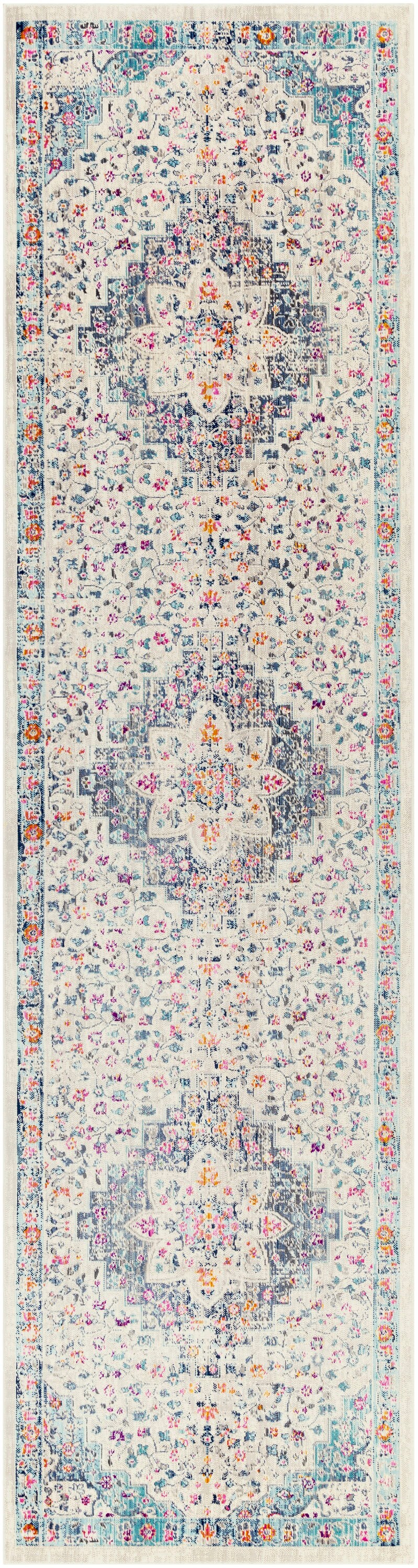 Surya DUB2305-29103 Dublin 3 x 10 (ft) Polypropylene Denim Rectangular Indoor Medallion Oriental Runner rug