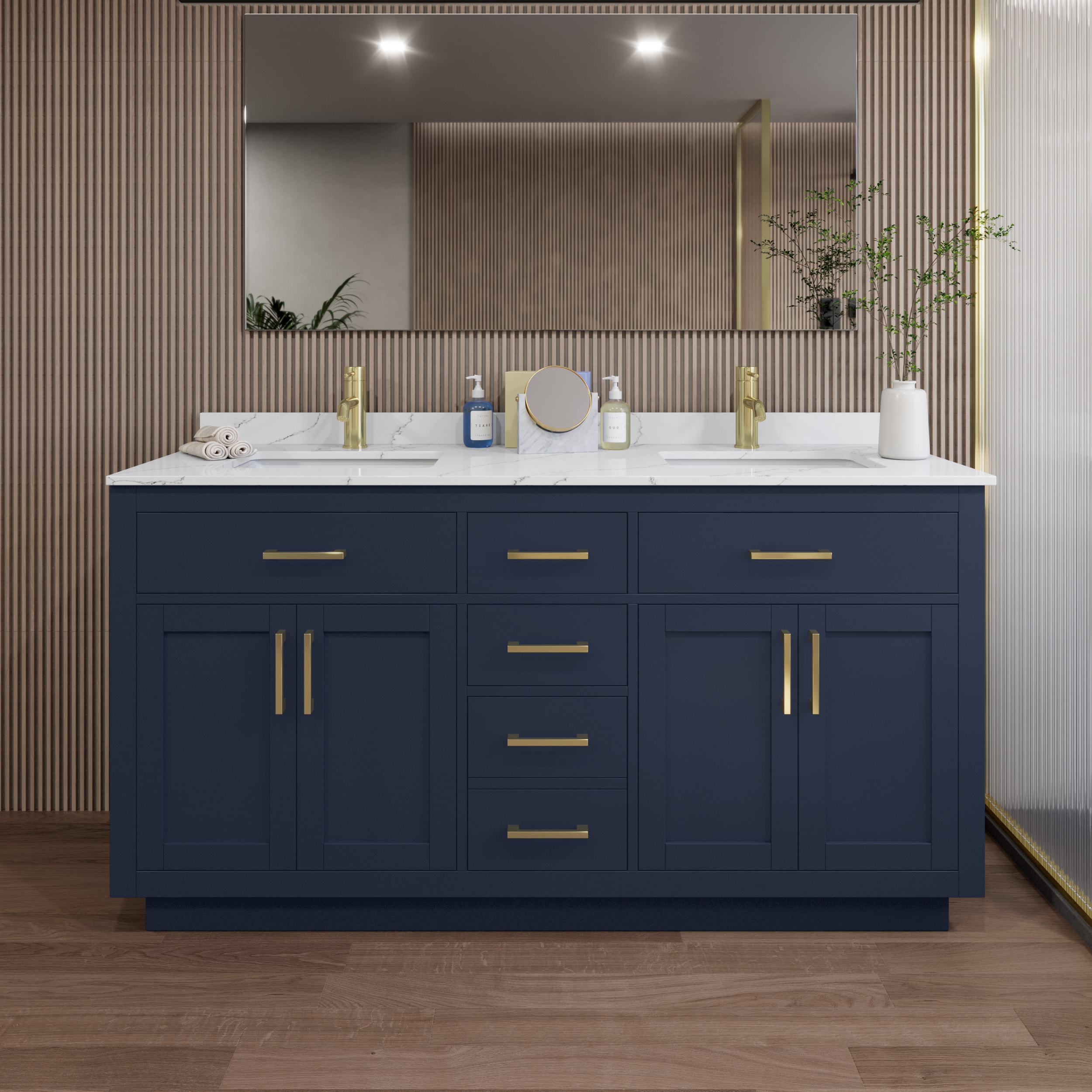 Wyndham Collection Beckett TK Bathroom Vanity with Undermount Sink and Cultured or Quartz Marble Top