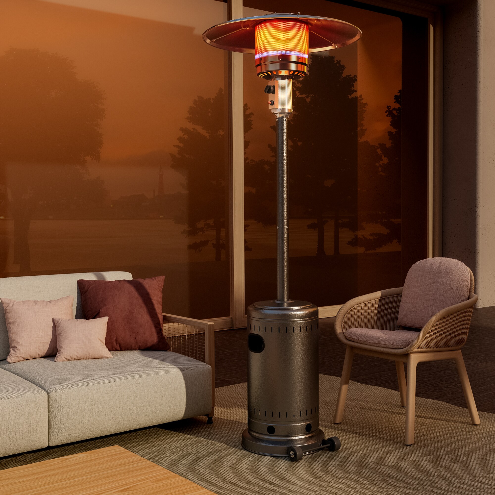 PamaPic PH-LY-WL1 48000 -BTU Outdoor Portable Propane tank top Propane Heater