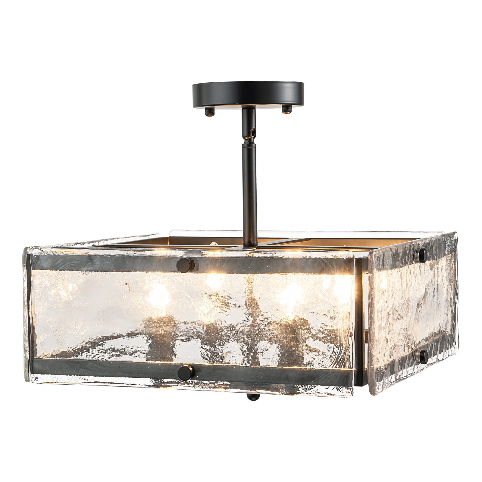 GoYeel ZC043BL04 4 -Light 14.57-in Matte Black Semi Flush Mount Light