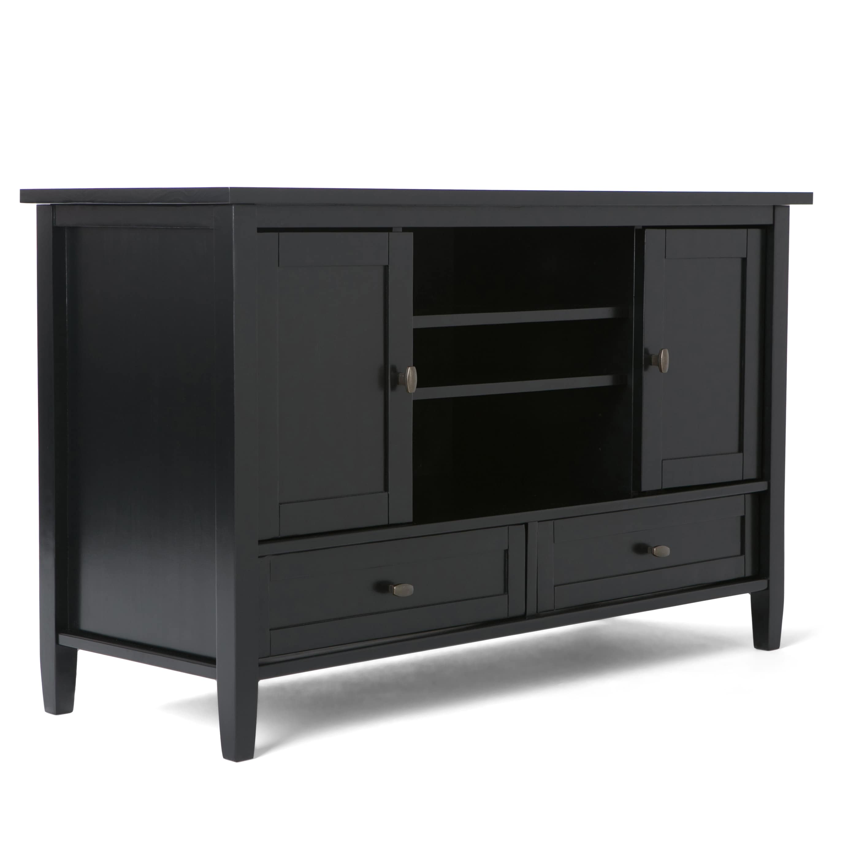 Simpli Home AXWSH004-BL Warm Shaker Transitional Black TV stand ( Accommodates TVs up to 50-in )