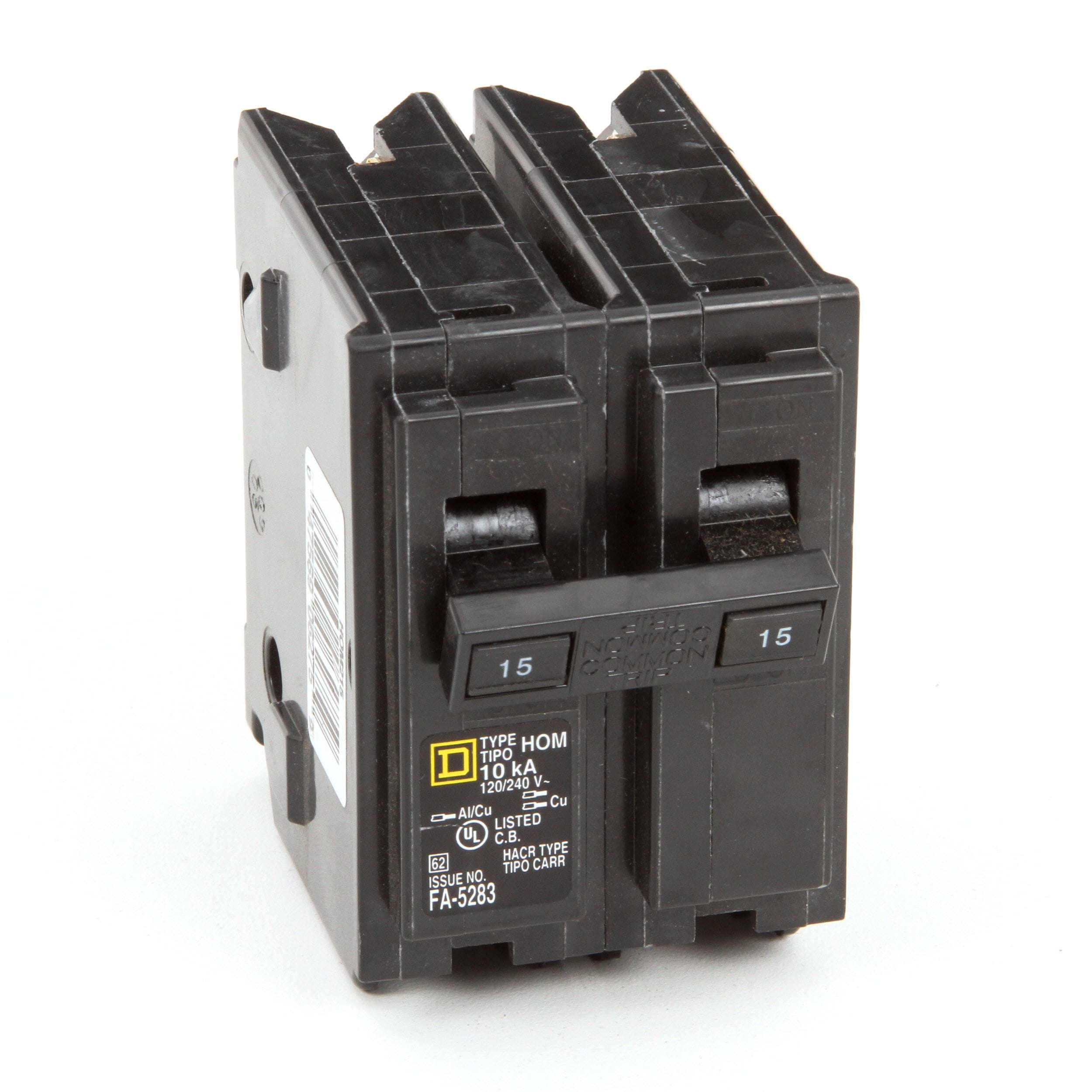 10 pack Homeline SquareD HOM115CP 15A 1-Pole circuit breaker DP-4075 120/240V 
