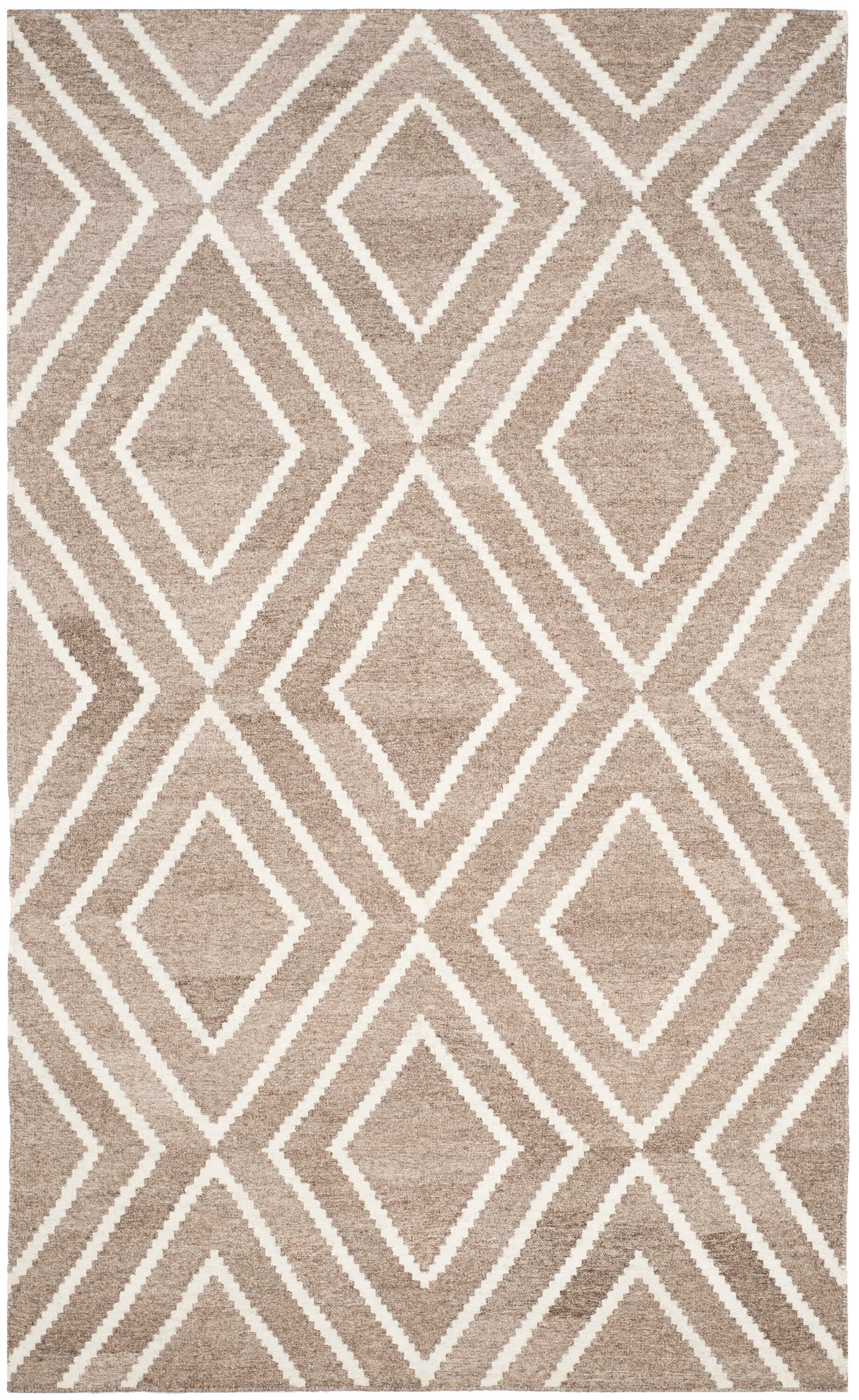 Safavieh KLM516E-5 Kilim Aleena 5 x 8 (ft) Synthetic Gray/Ivory Rectangular Indoor Geometric Oriental Area rug