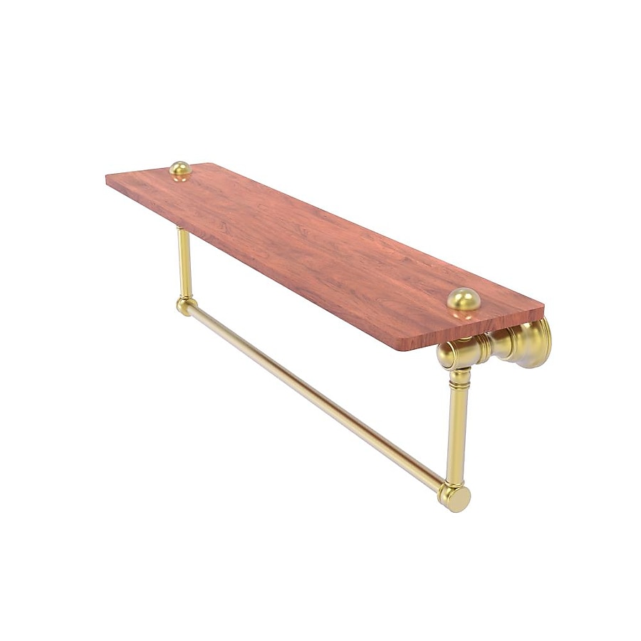 Allied Brass Carolina Satin Brass 1-Tier Brass Wall Mount Bathroom Shelf Allied Brass Carolina Satin Brass 1-Tier Brass Wall Mount Bathroom Shelf