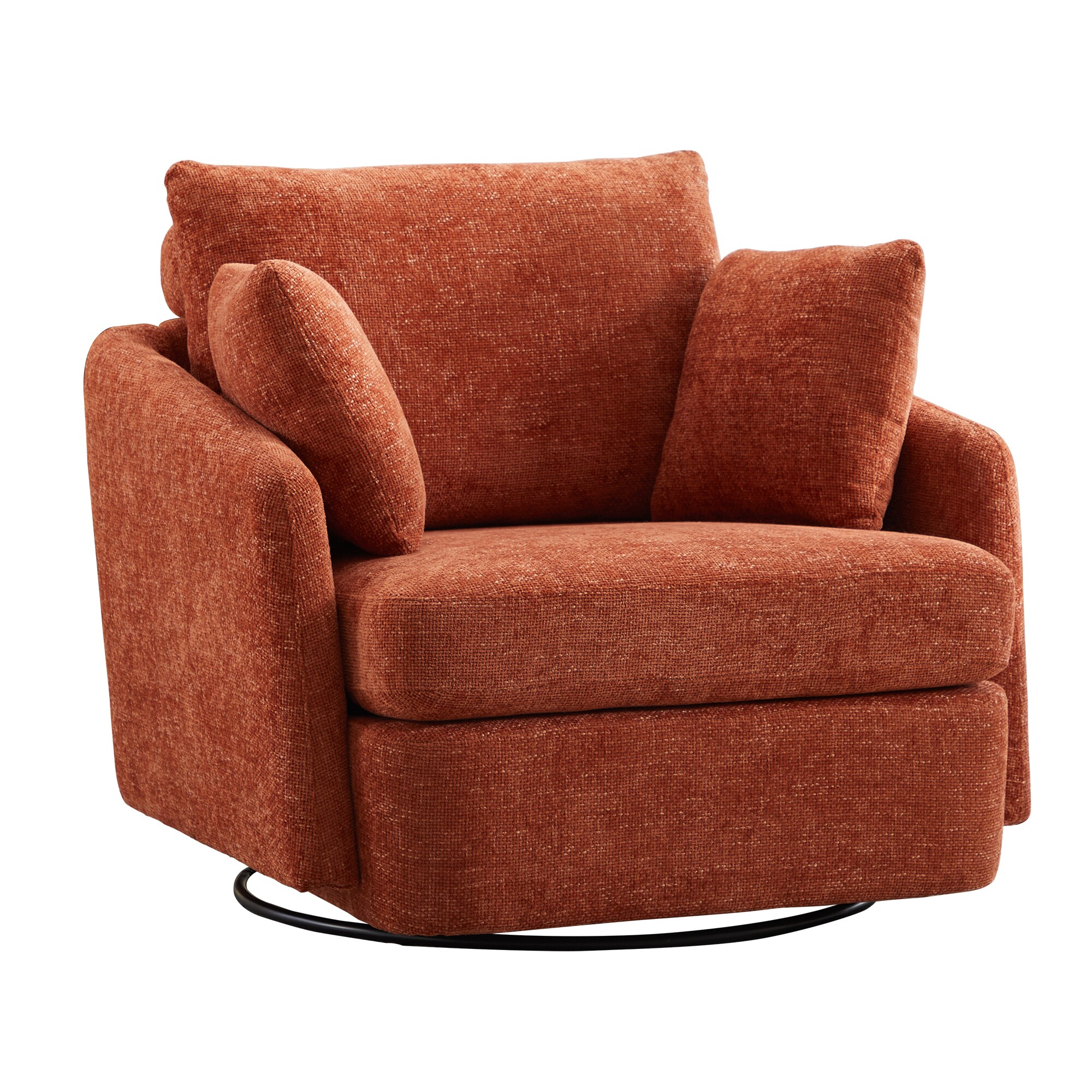 Hrinhom HC-W1102-ORANGE Modern ORANGE Swivel Accent Chair