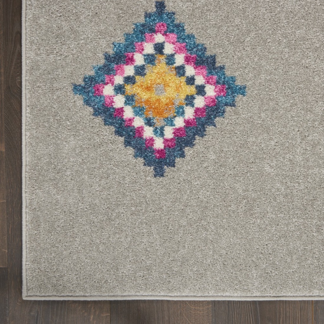 HomeRoots 4000385793 2 x 3 (ft) Polypropylene Grey Multi Rectangular Indoor Geometric Area rug