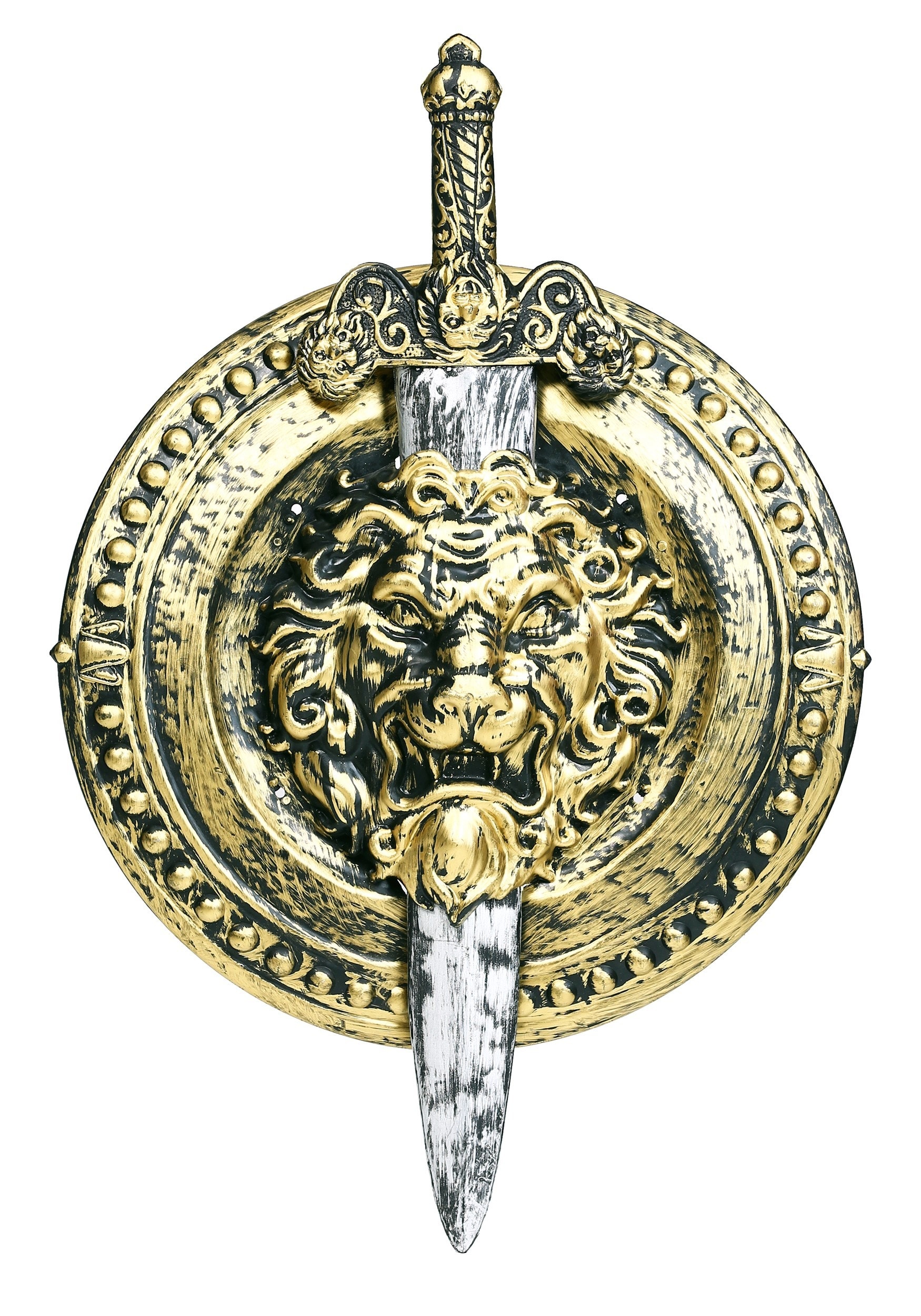 HalloweenCostumes.com FUN3166-ST FUN Costumes 20 Gladiator Shield W/ 29 Sword Prop Set Roman Toy Weapons Standard