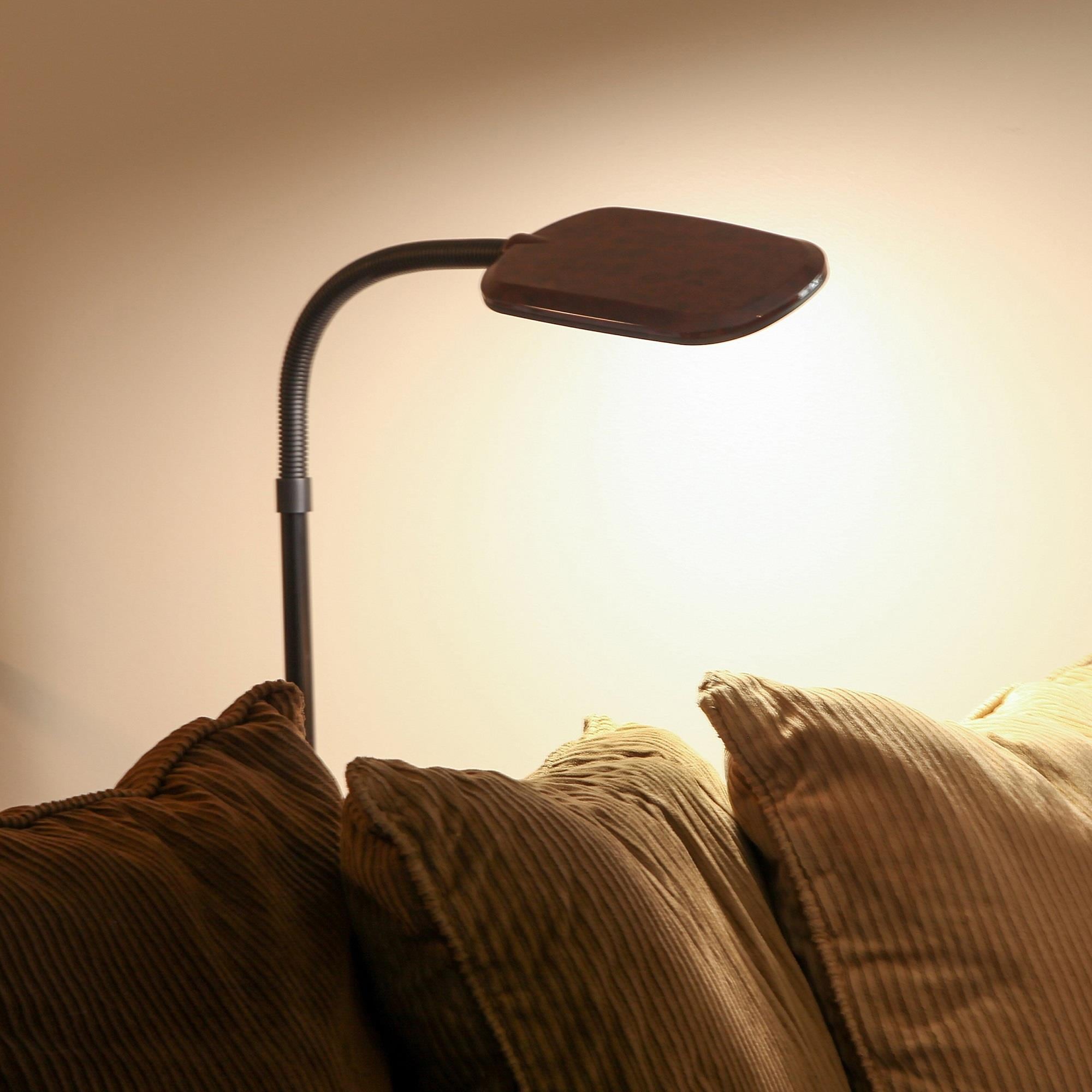 Adjustable Havana Brown LED Floor Lamp for Kids' Reading and Crafts