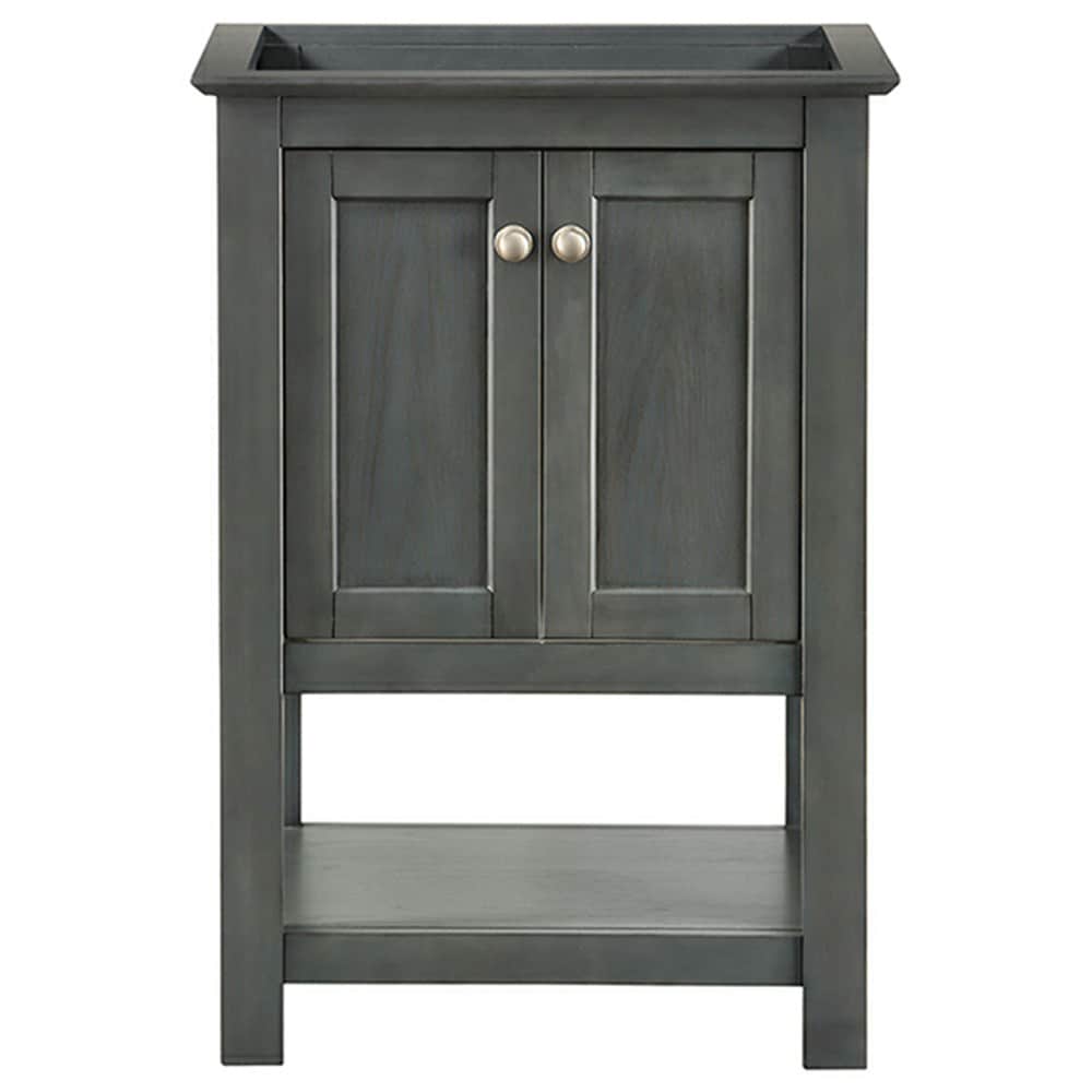 Manchester 30" Gray Solid Wood Freestanding Vanity with Ceramic Sink