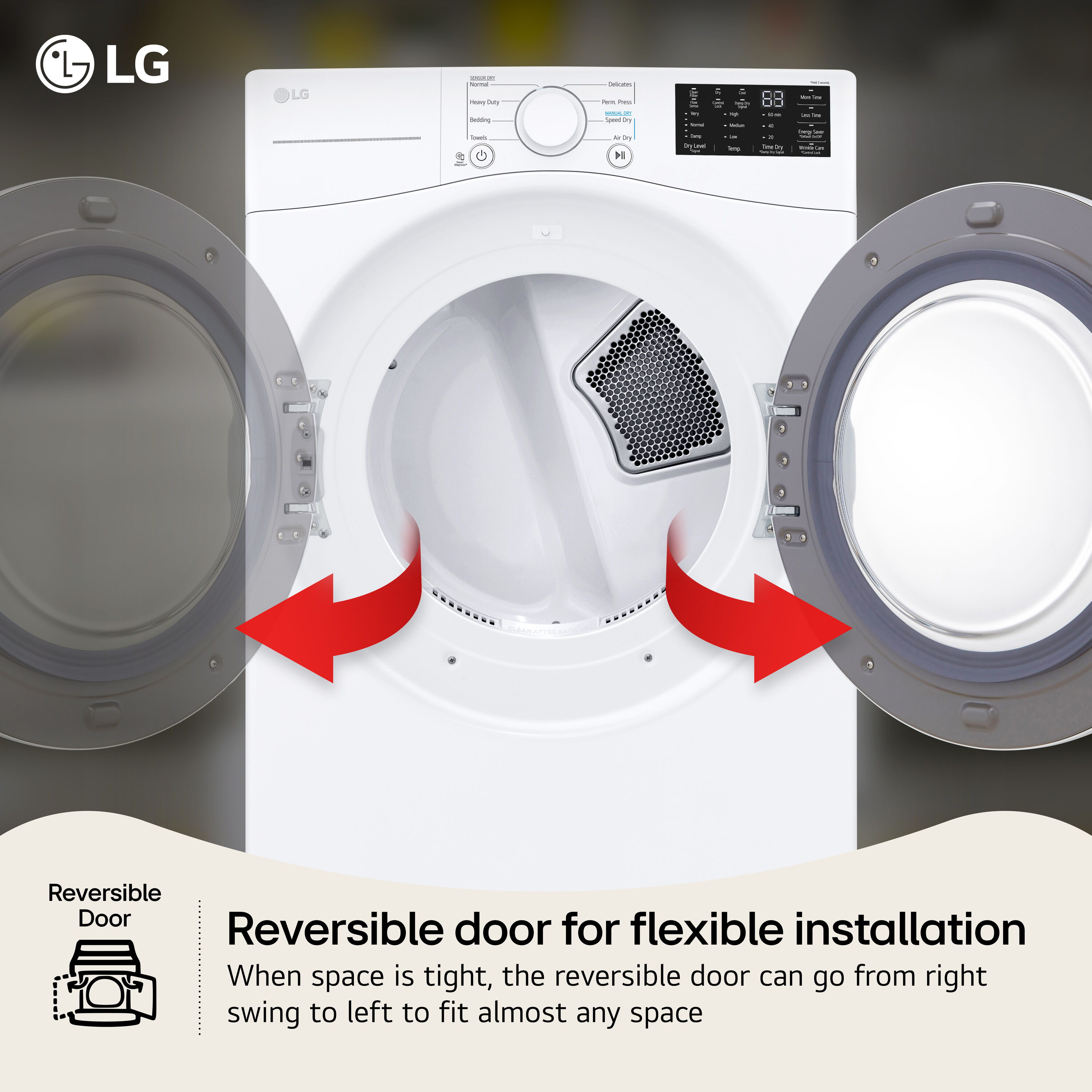 LG DLE3470W Elec-Dry - View #3