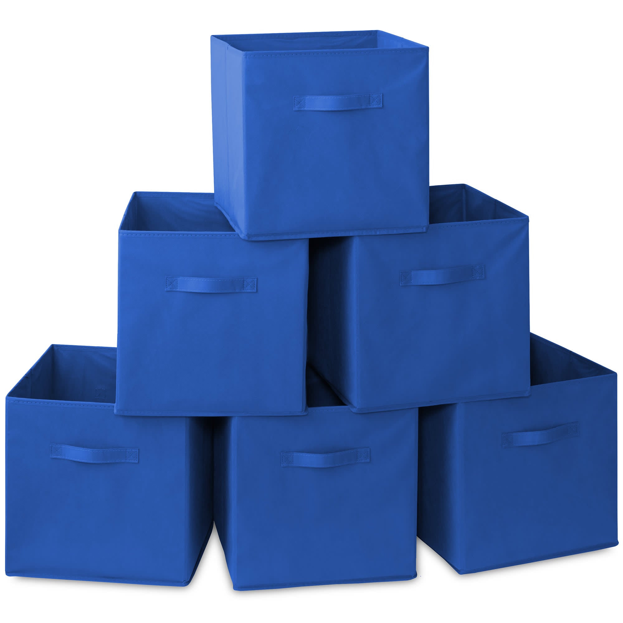 Casafield HOM-STO-13CC-ROYL (Set of 6) Collapsible Fabric Cubes - 13-in Storage Bins - Royal Blue