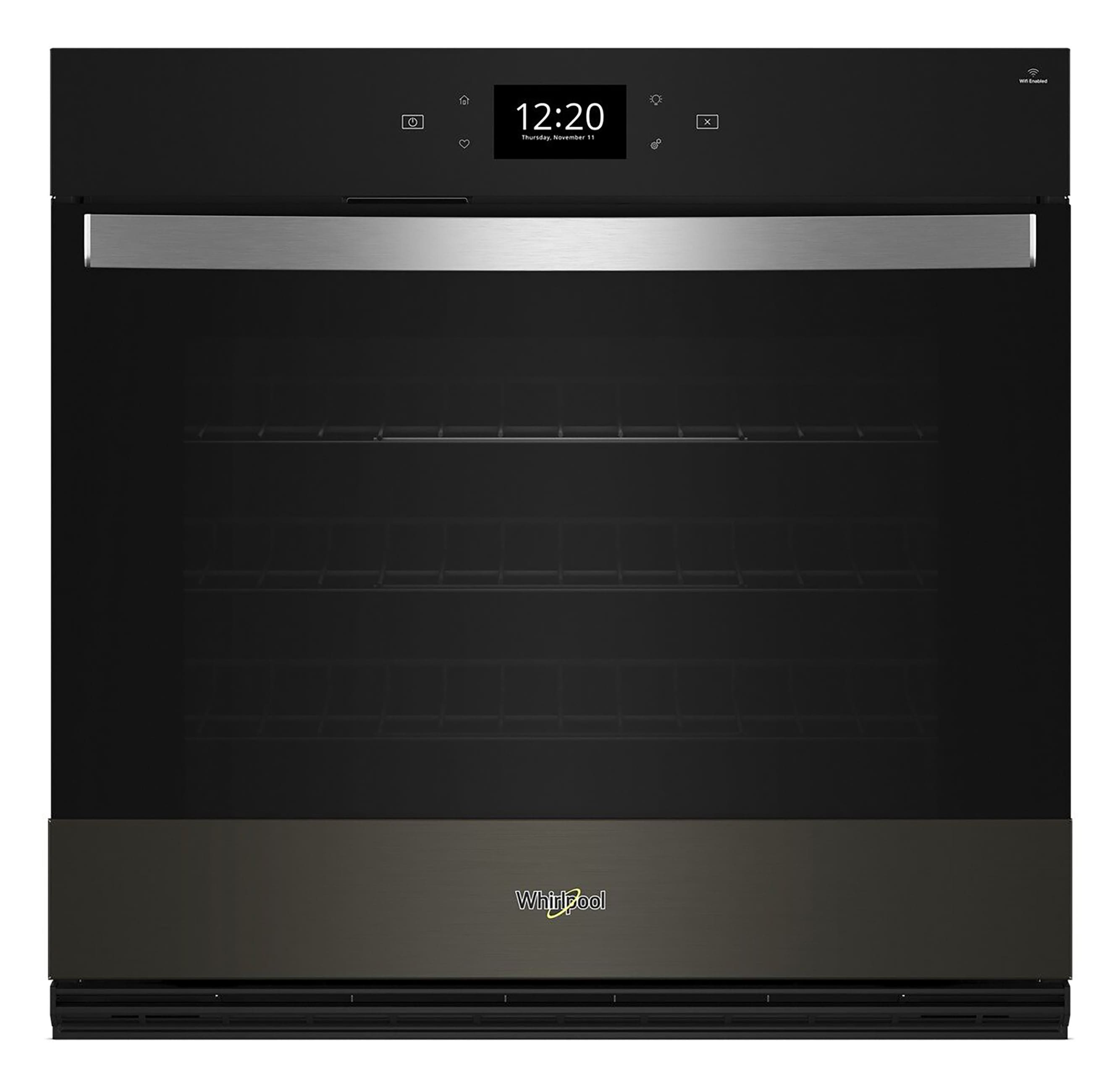 Whirlpool WOES7030PV 30 inch Smart Compatible Single Electric Wall Oven with Air Fry Single-fan and Self-cleaning ( Black Stainless Steel with PrintShield Finish )