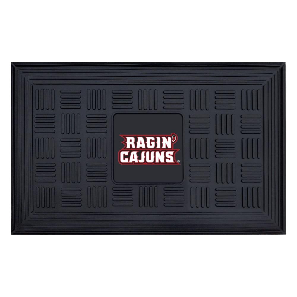 FANMATS 16954 Louisiana Ragin' Cajuns 2-ft x 3-ft Black Vinyl Rectangular Outdoor Decorative Sports Door mat