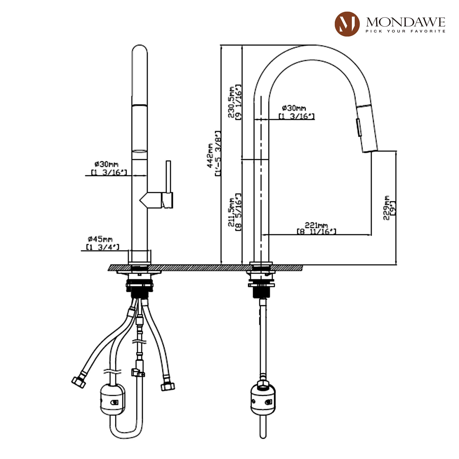 Mondawe AM-K546-MB Kitchen-Faucets - View #8